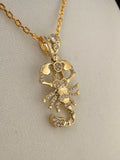 10K Solid Gold CZ Diamond Accent Scorpion Pendant