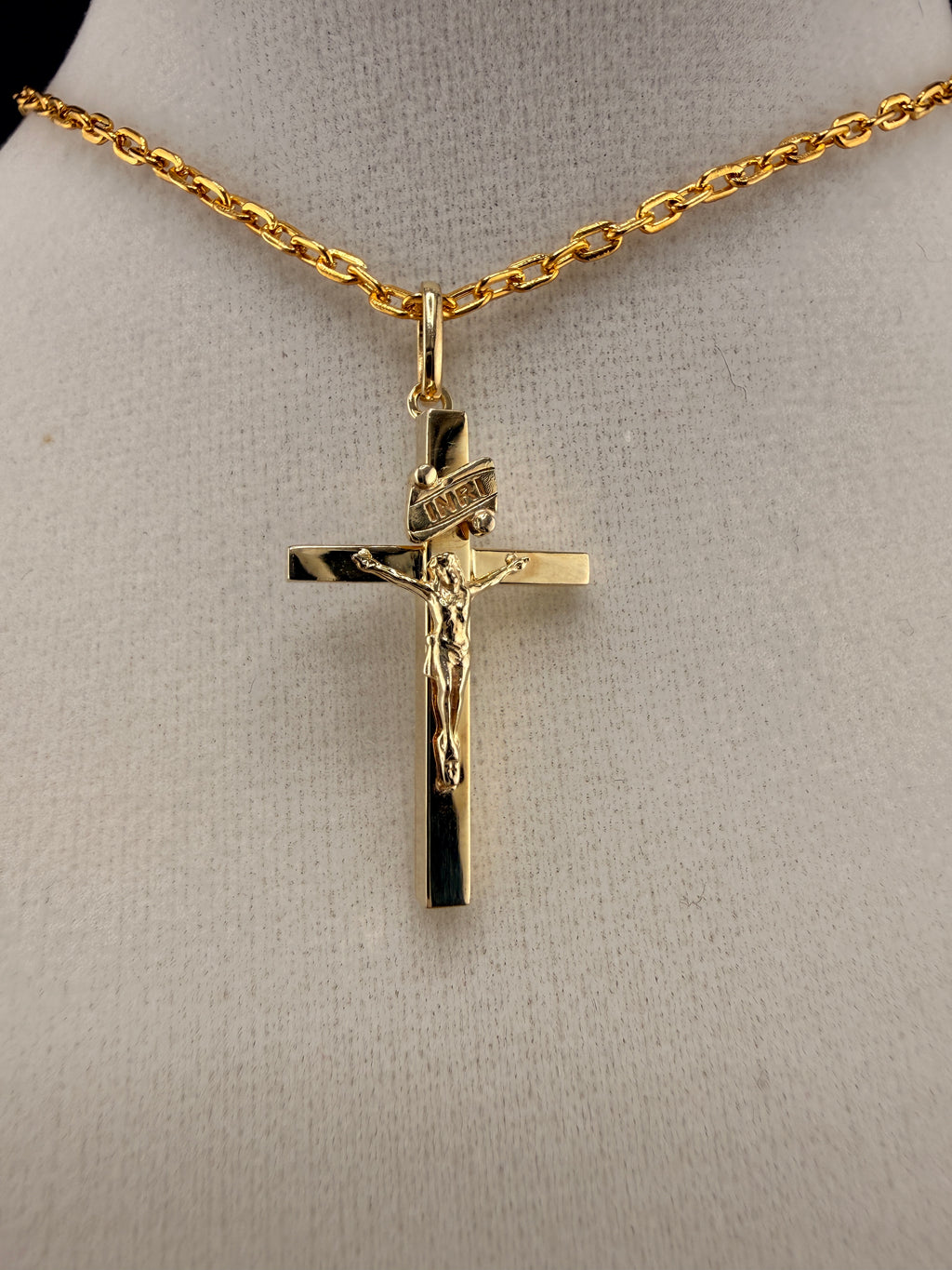 10K Solid Gold Jesus on Cross Pendant