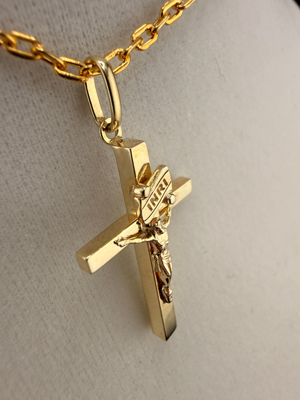 10K Solid Gold Jesus on Cross Pendant