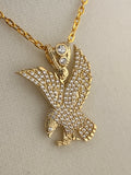10K Solid Gold CZ Diamond-Encrusted Bald Eagle Pendant