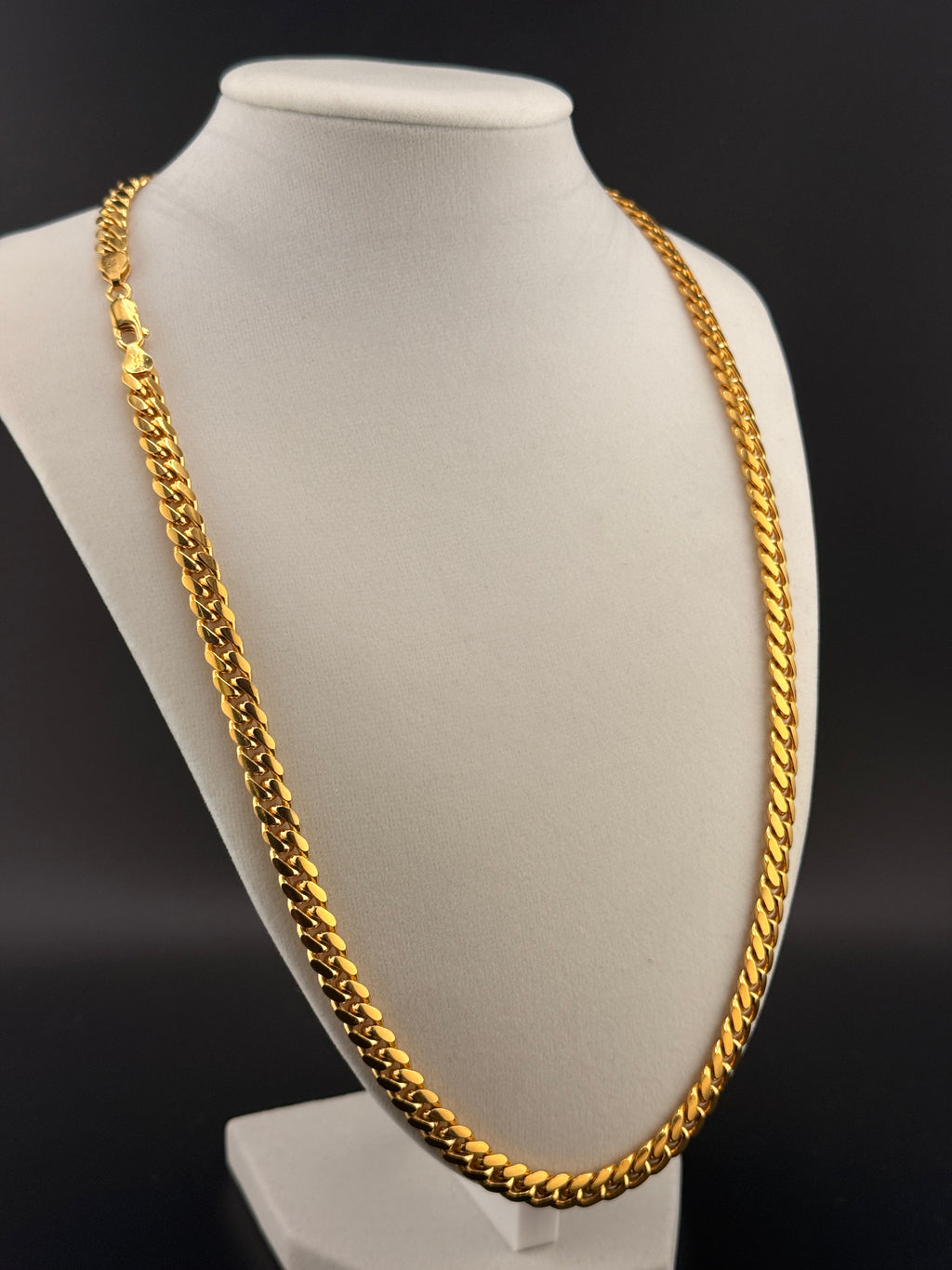 14 Kt Gold Bonded over Solid 925 Sterling silver Cuban Link Chain Necklace