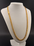 14Kt Gold Bonded over Sterling 925 Silver Solid Cuban Link Chain Necklace