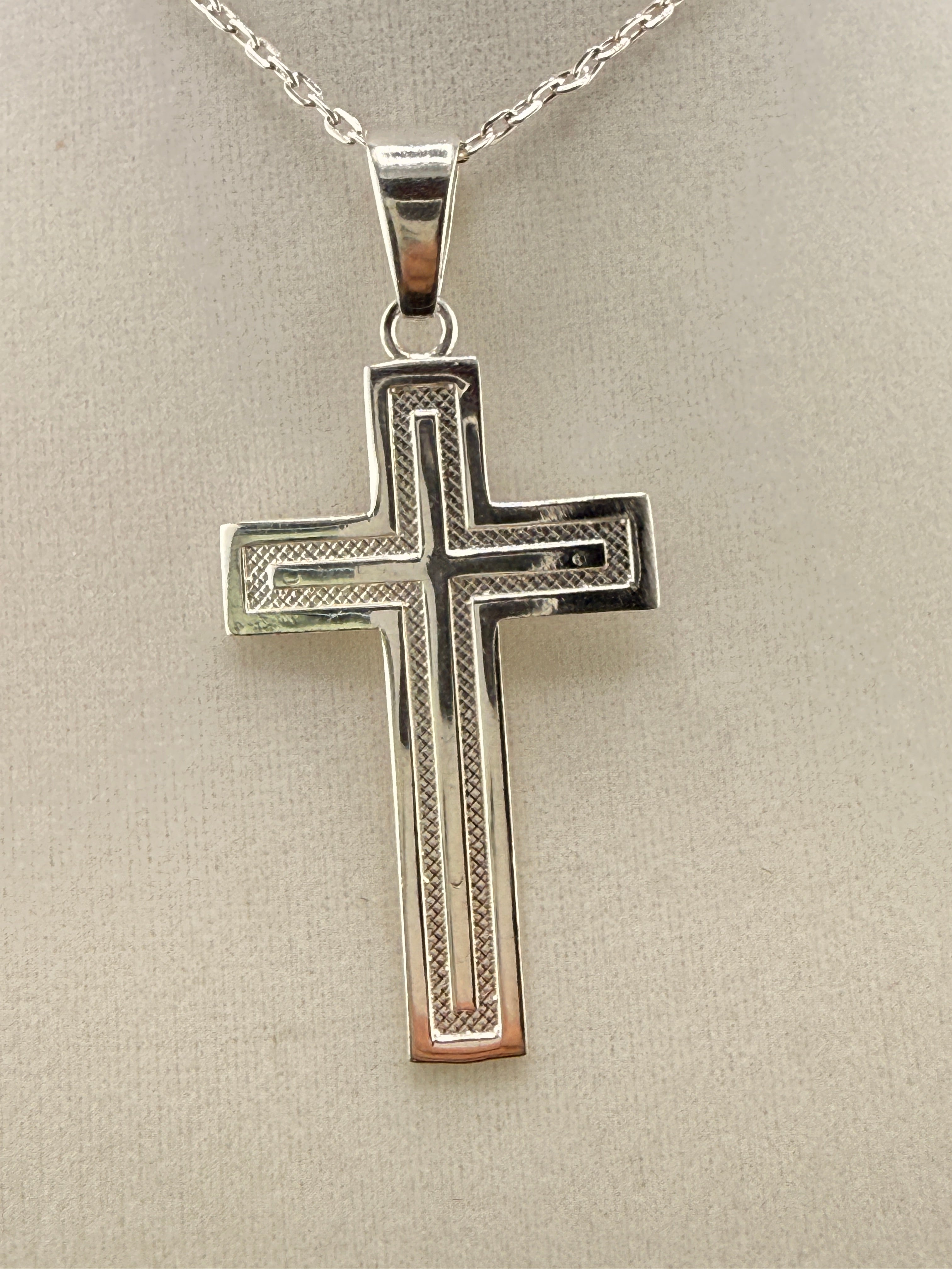 .925 Sterling Silver Cross Pendant – 2.6" Religious Cross Necklace Pendant