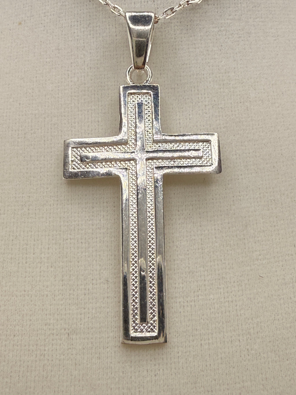 .925 Sterling Silver Cross Pendant – 2.6" Religious Cross Necklace Pendant