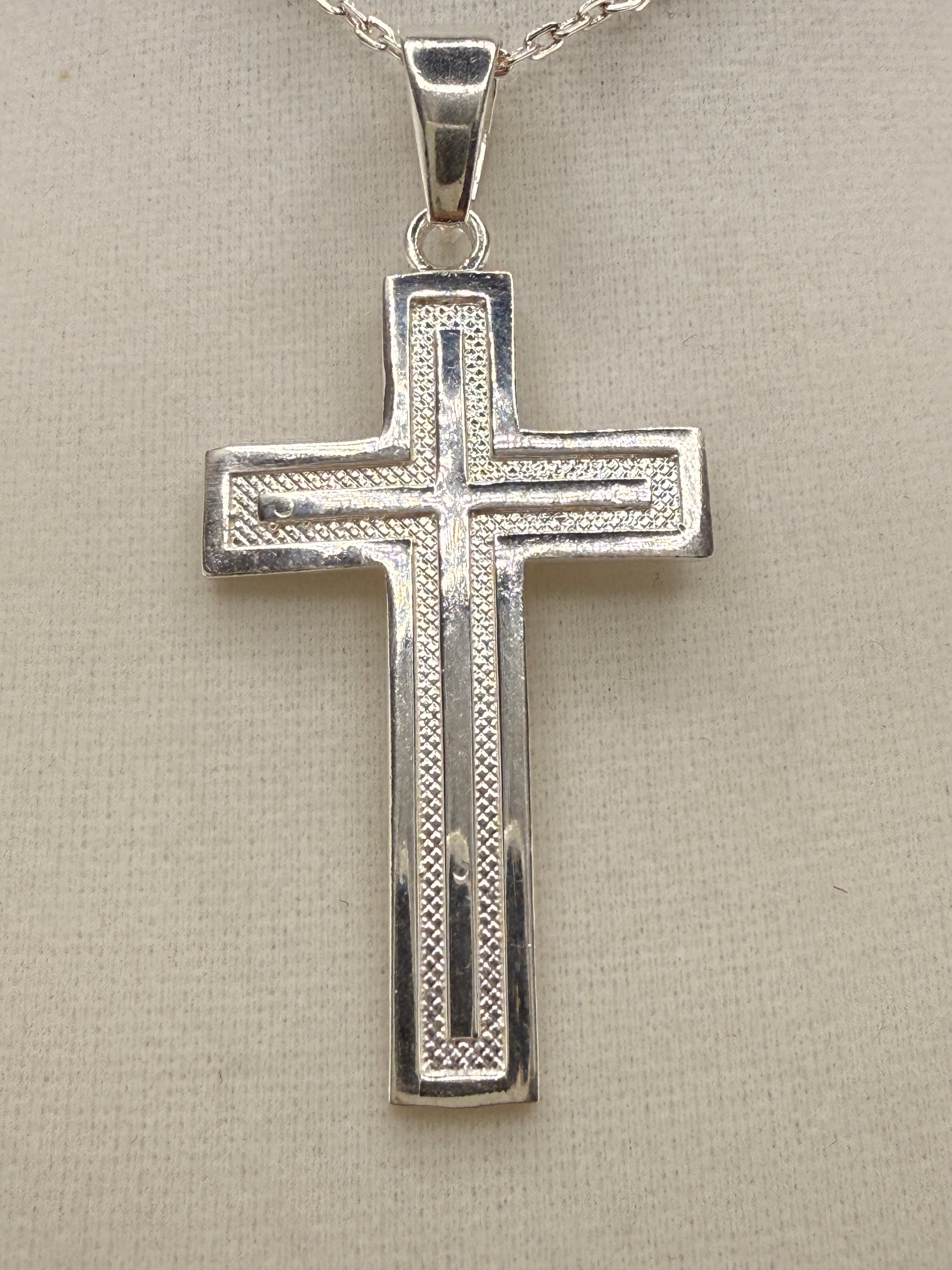 .925 Sterling Silver Cross Pendant – 2.6" Religious Cross Necklace Pendant
