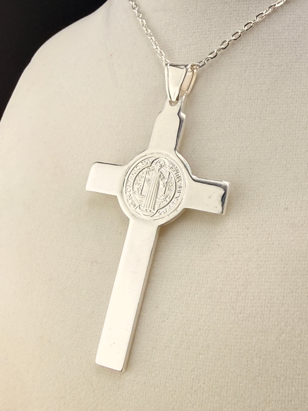 .925 Sterling Silver Cross Pendant – 3.5 Inch