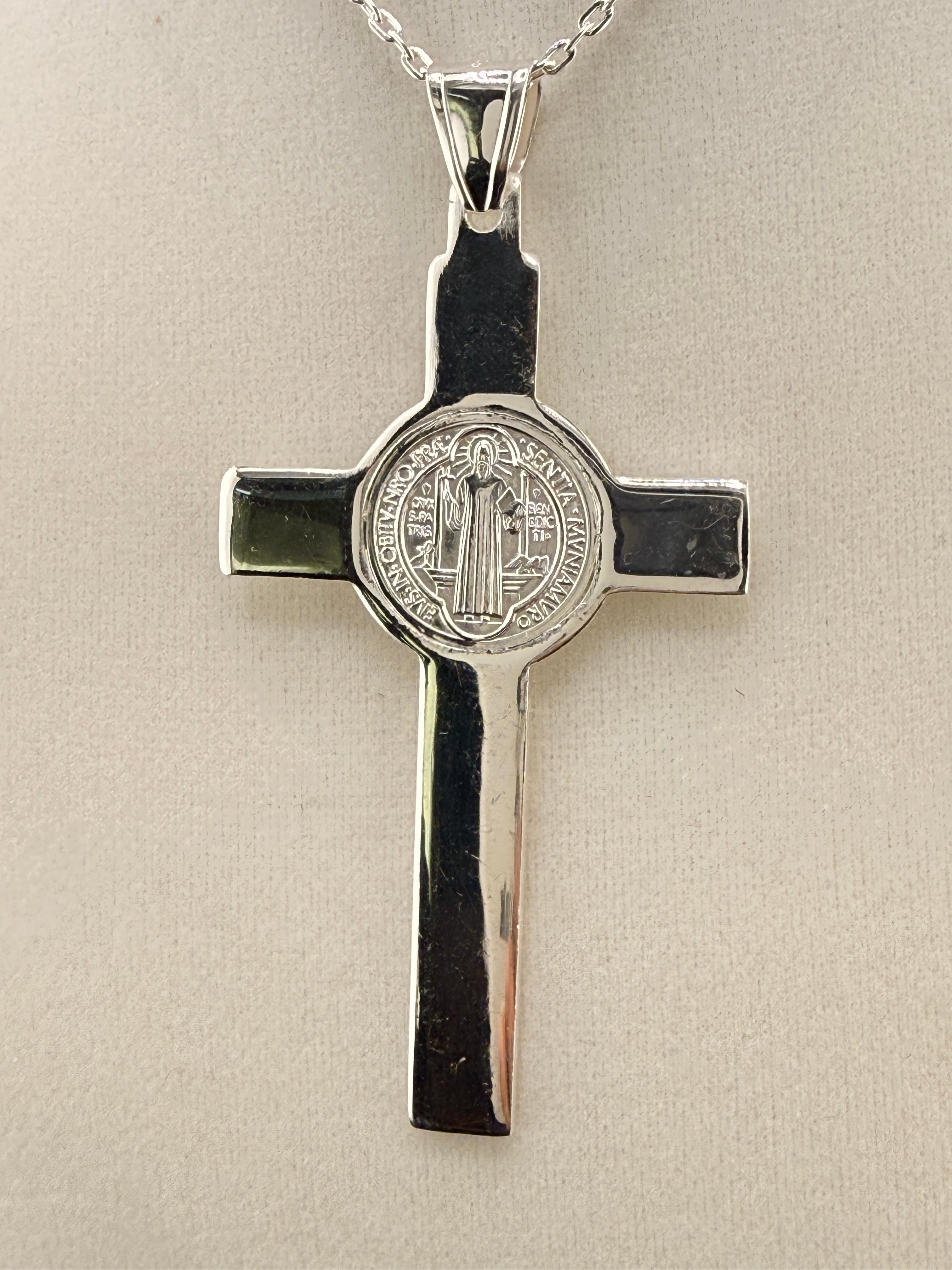 .925 Sterling Silver Cross Pendant – 3.5 Inch