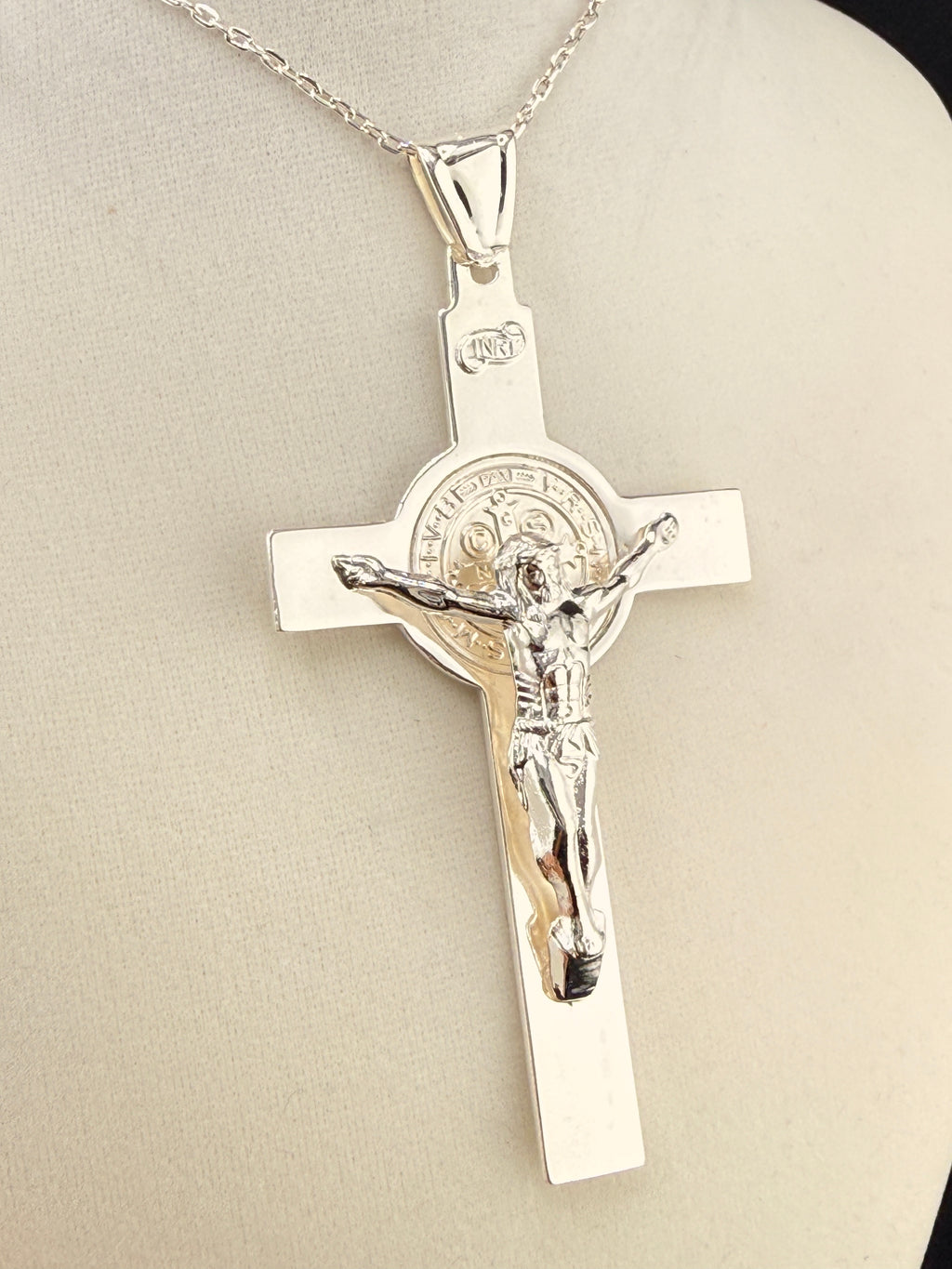 .925 Sterling Silver Jesus on the Cross Pendant – 4.5 Inch