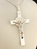 .925 Sterling Silver Jesus on the Cross Pendant – 4.5 Inch