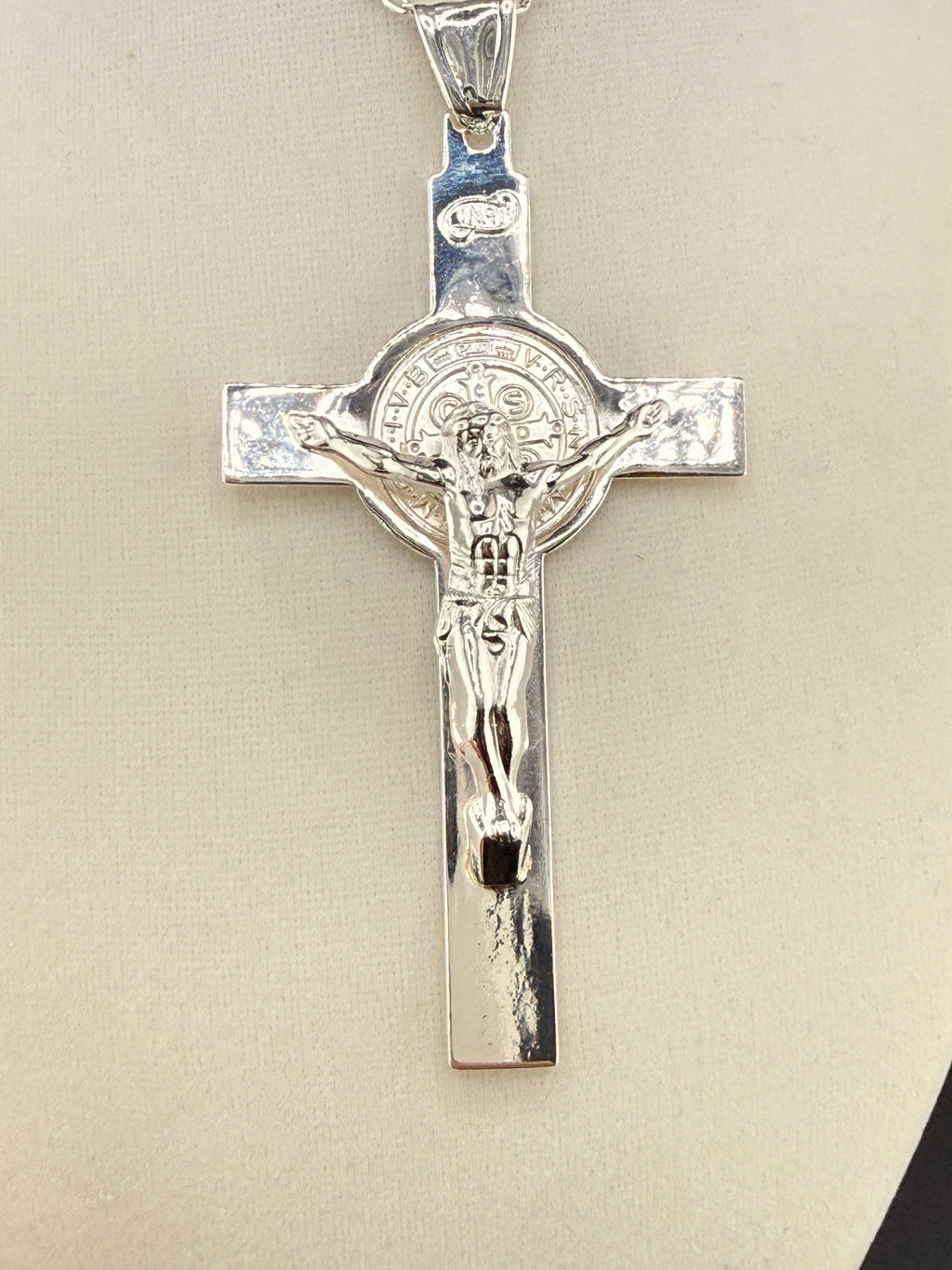 .925 Sterling Silver Jesus on the Cross Pendant – 4.5 Inch