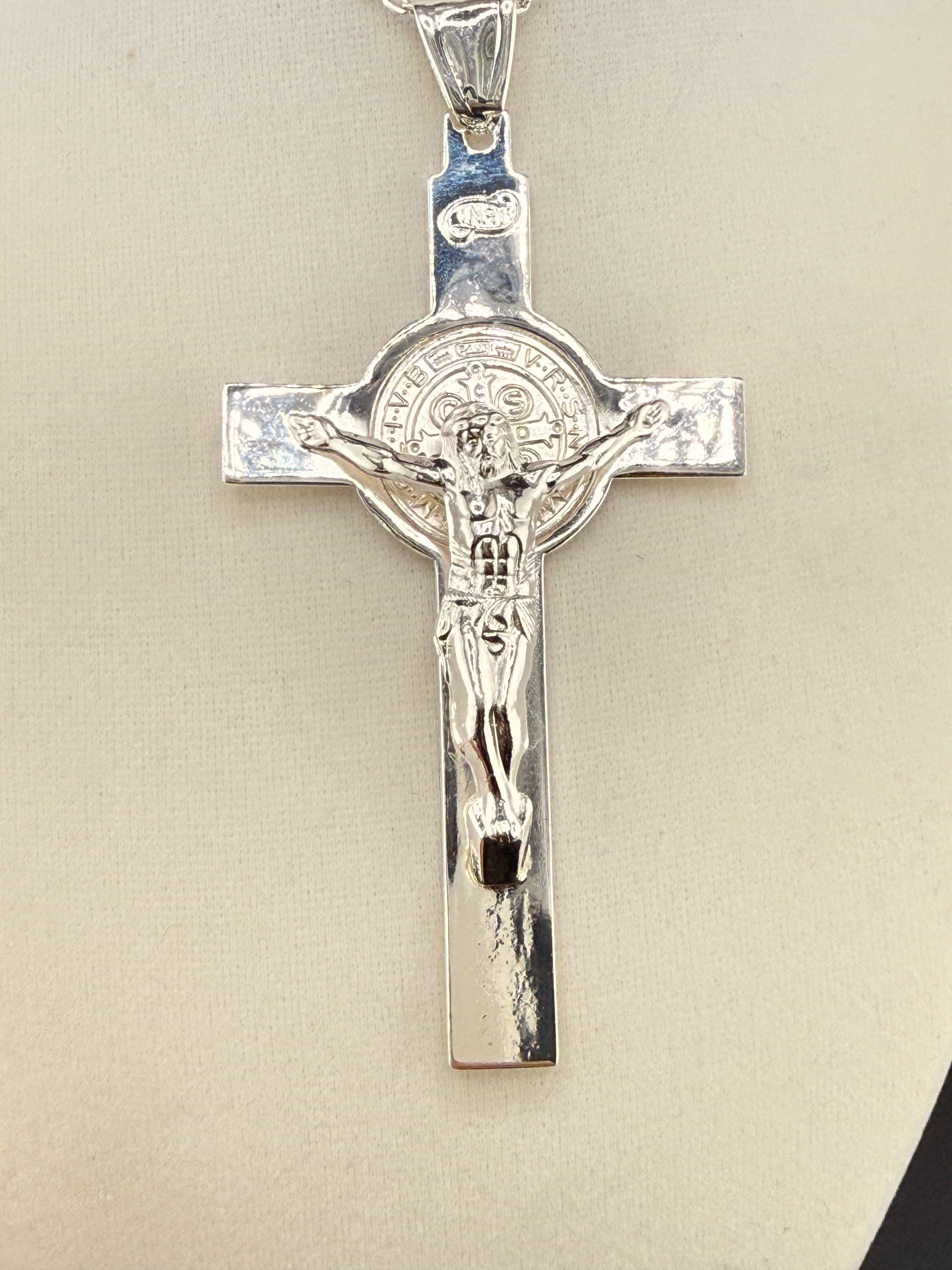 .925 Sterling Silver Jesus on the Cross Pendant – 4.5 Inch