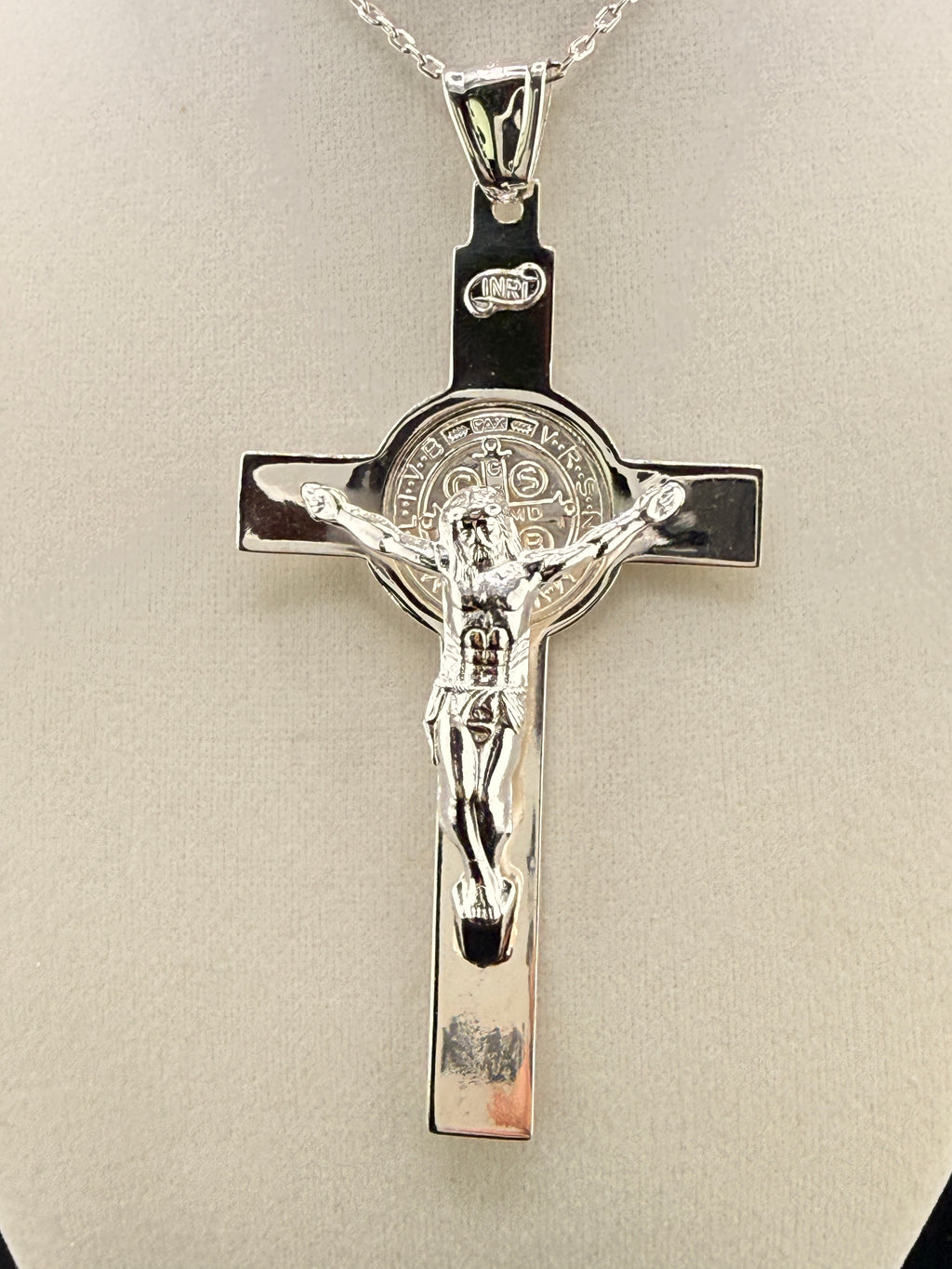 .925 Sterling Silver Jesus on the Cross Pendant – 4.5 Inch