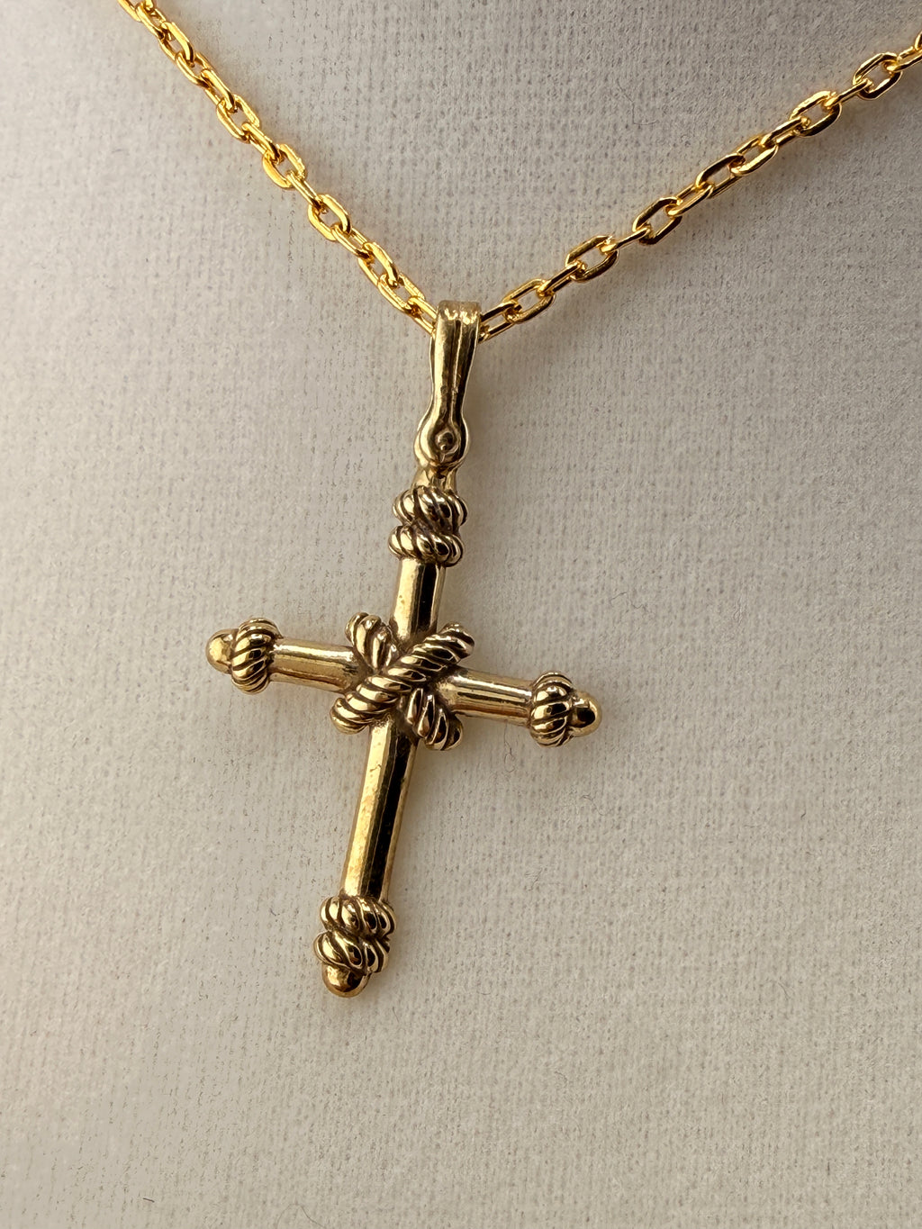 14K Gold Bonded Cross Pendant – .925 Sterling Silver, 1.5 Inch