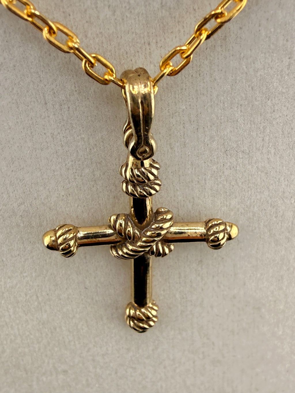 14K Gold Bonded Cross Pendant – .925 Sterling Silver, 1.5 Inch