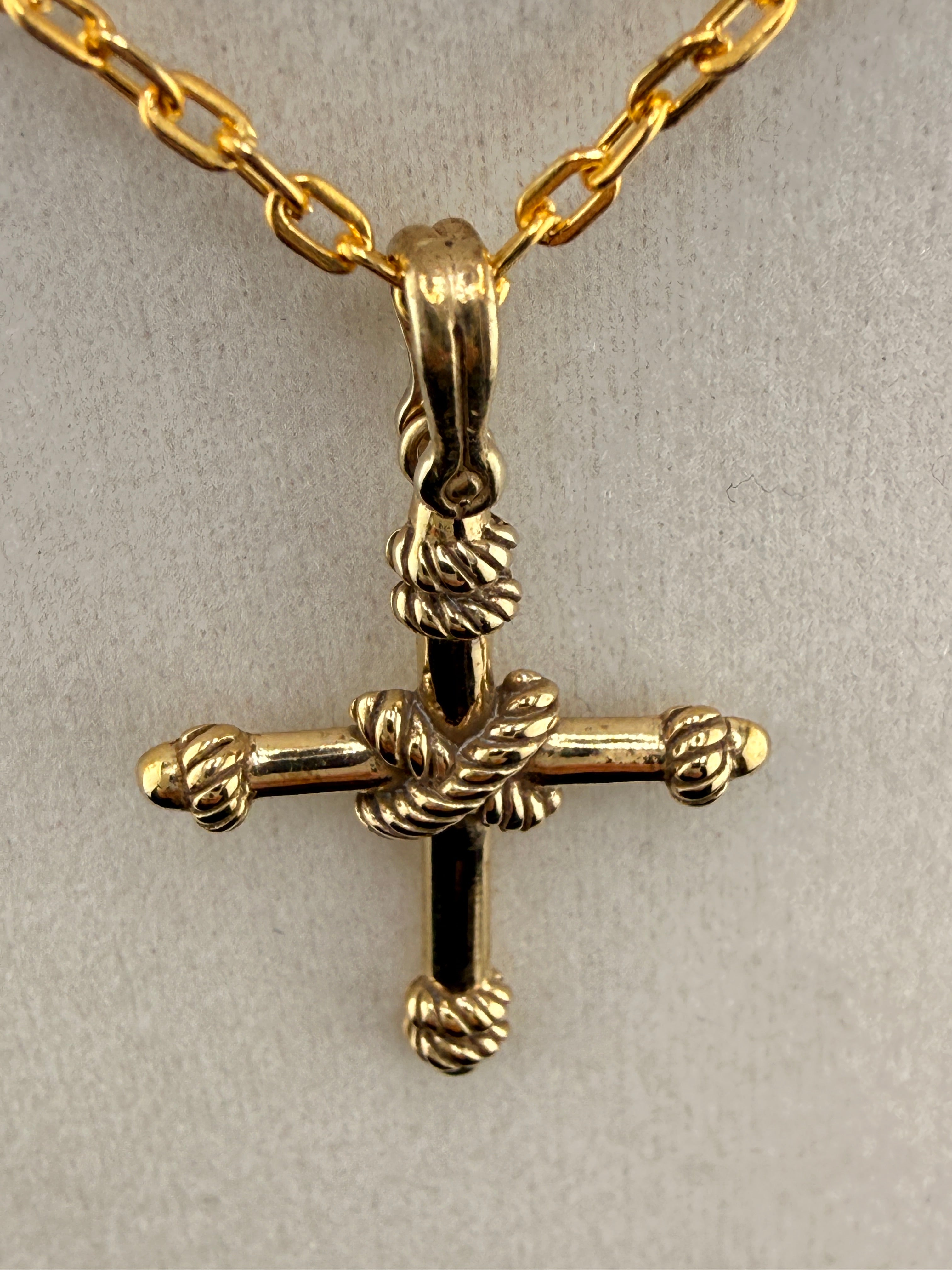 14K Gold Bonded Cross Pendant – .925 Sterling Silver, 1.5 Inch