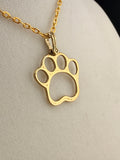 14K Gold Bonded Dog Paw Pendant – .925 Sterling Silver, 1.5 Inch