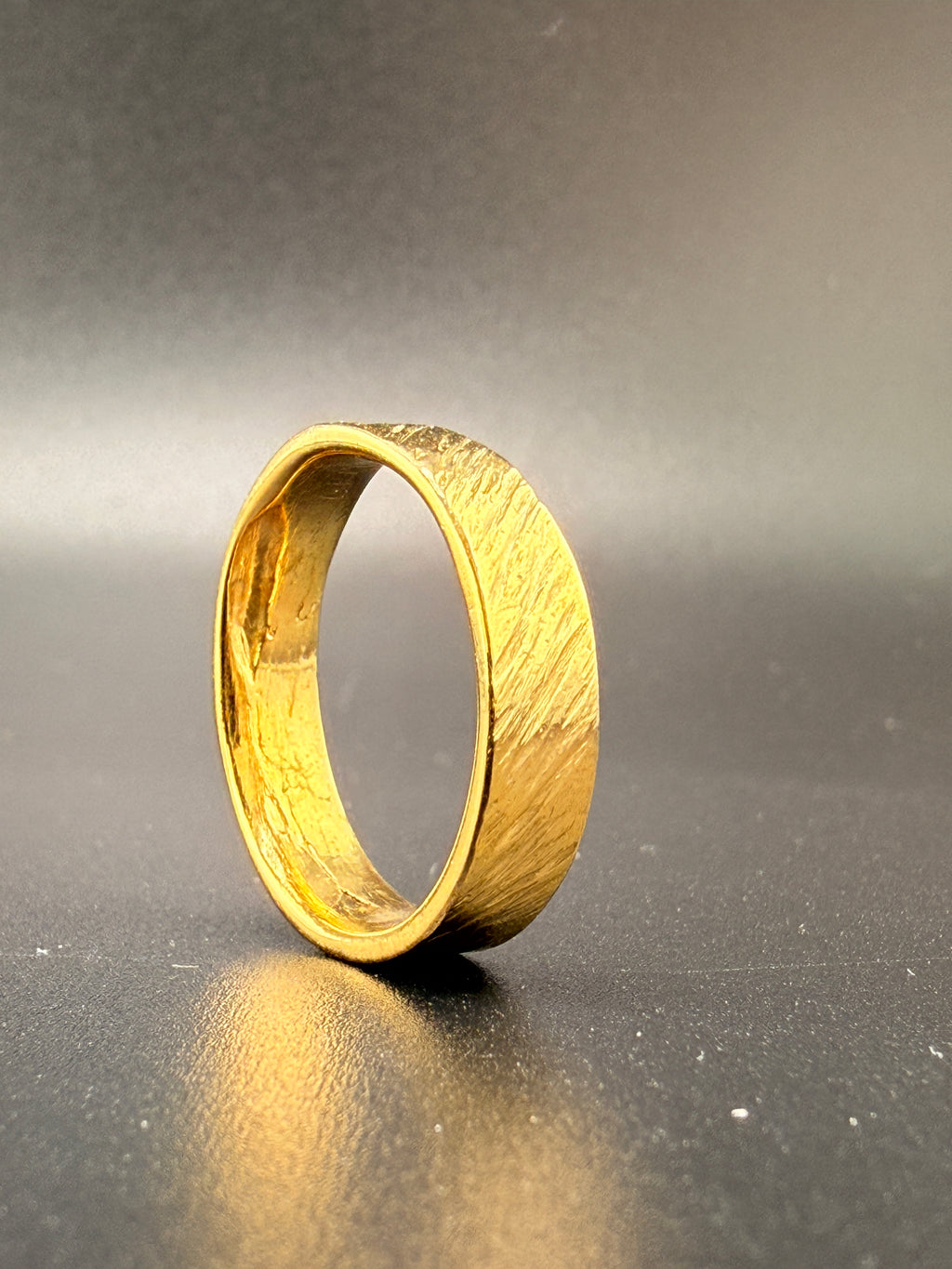 14K Gold Bonded Handcrafted Gold Band – .925 Sterling Silver, Size 10.5