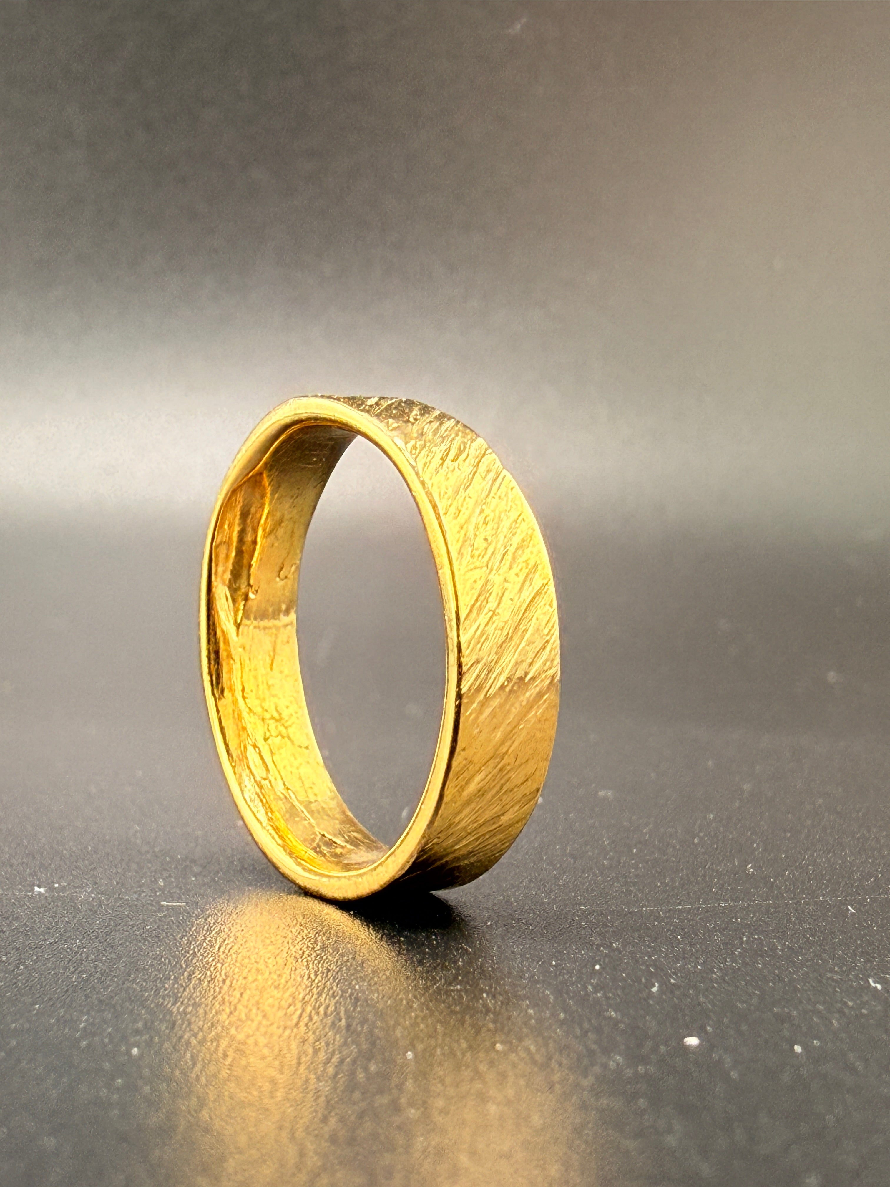 14K Gold Bonded Handcrafted Gold Band – .925 Sterling Silver, Size 10.5