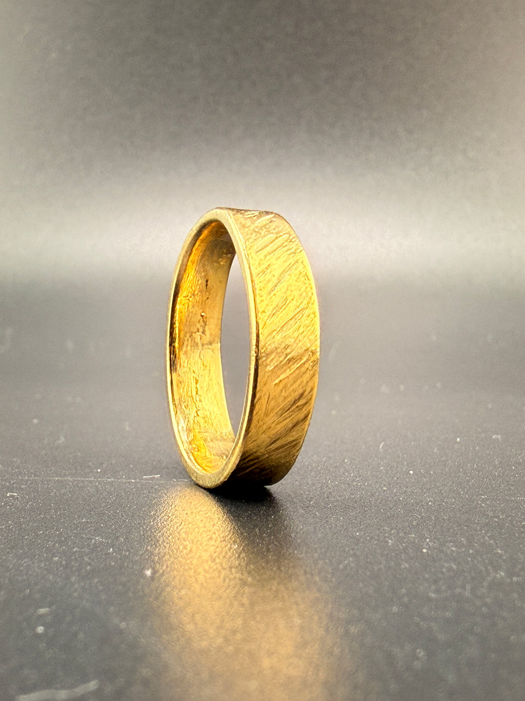 14K Gold Bonded Handcrafted Gold Band – .925 Sterling Silver, Size 10.5
