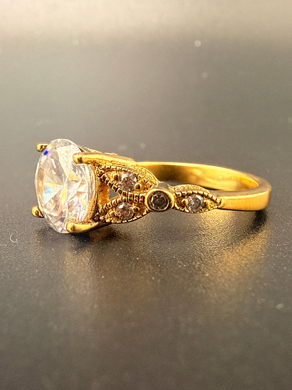 14K Gold Bonded Sterling Silver 2 CT CZ Wedding Ring – Size 5