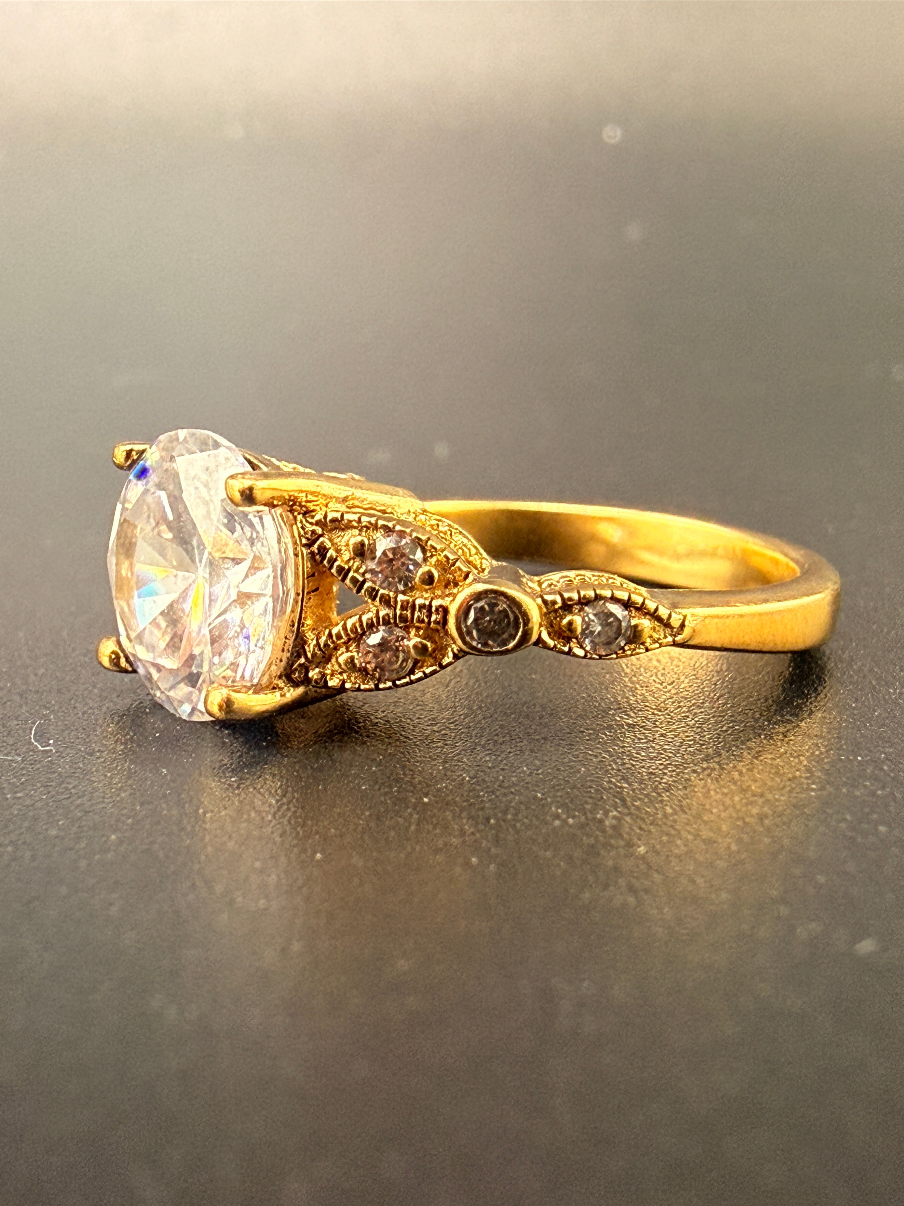 14K Gold Bonded Sterling Silver 2 CT CZ Wedding Ring – Size 5