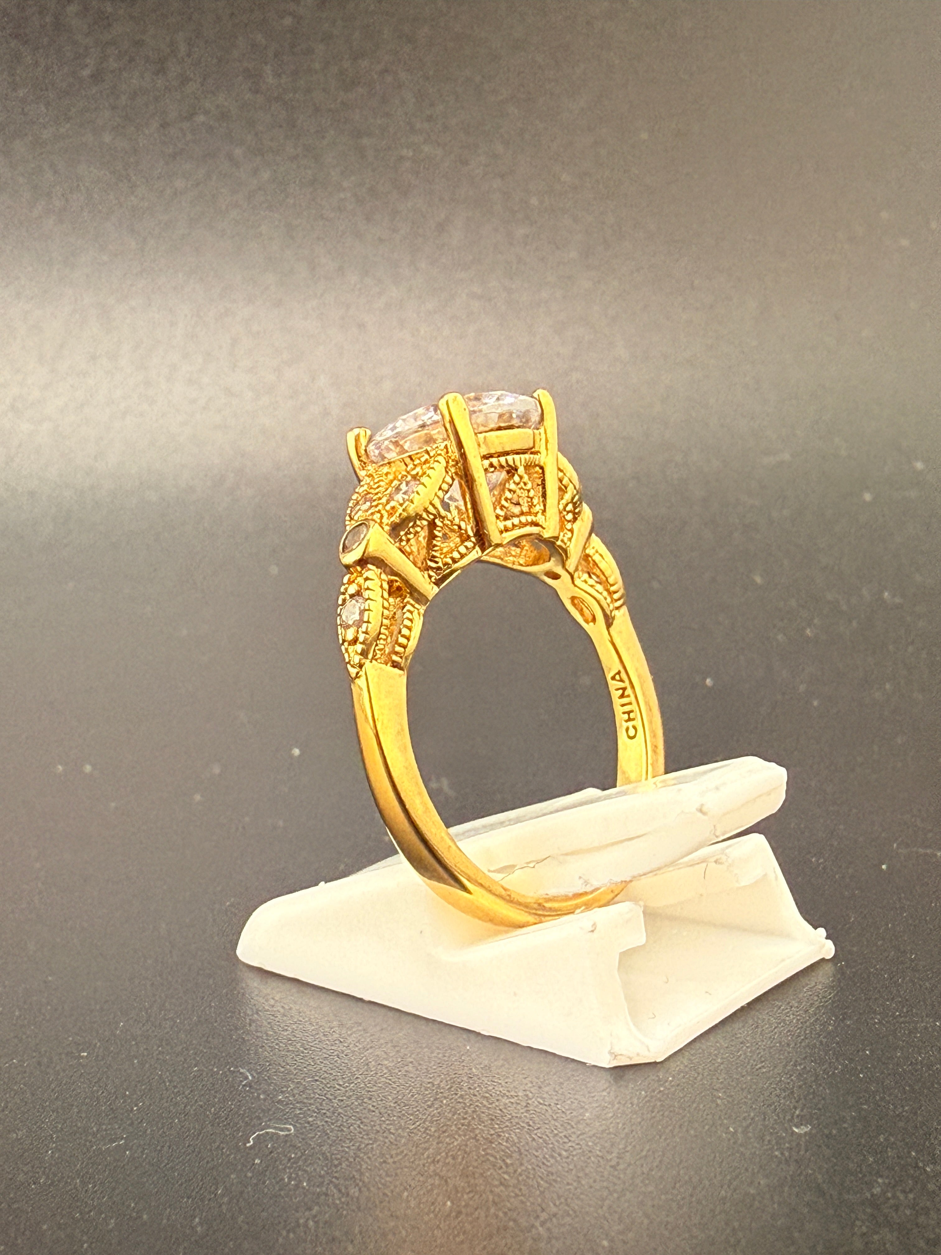 14K Gold Bonded Sterling Silver 2 CT CZ Wedding Ring – Size 5