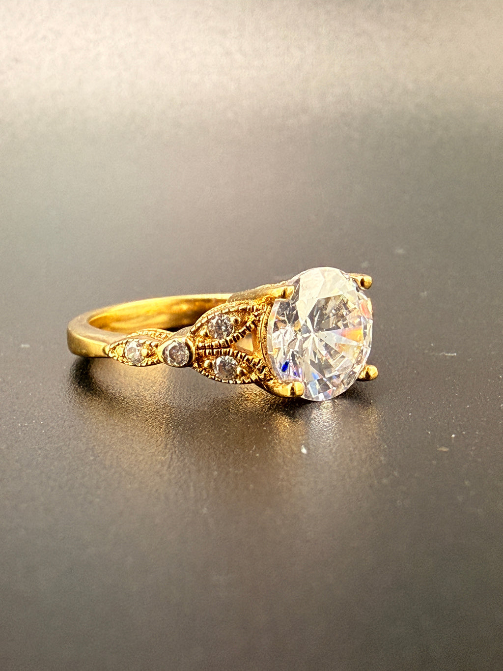 14K Gold Bonded Sterling Silver 2 CT CZ Wedding Ring – Size 5