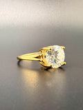 14K Gold Bonded Sterling Silver 2 CT CZ Diamond Solitaire Wedding Ring – Size 7