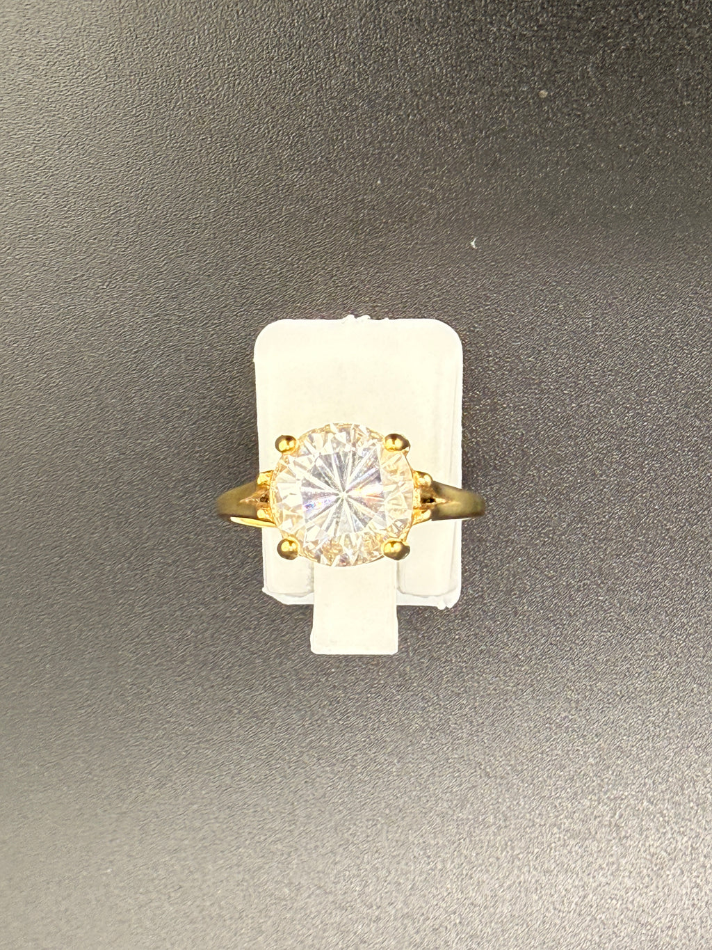 14K Gold Bonded Sterling Silver 2 CT CZ Diamond Solitaire Wedding Ring – Size 7