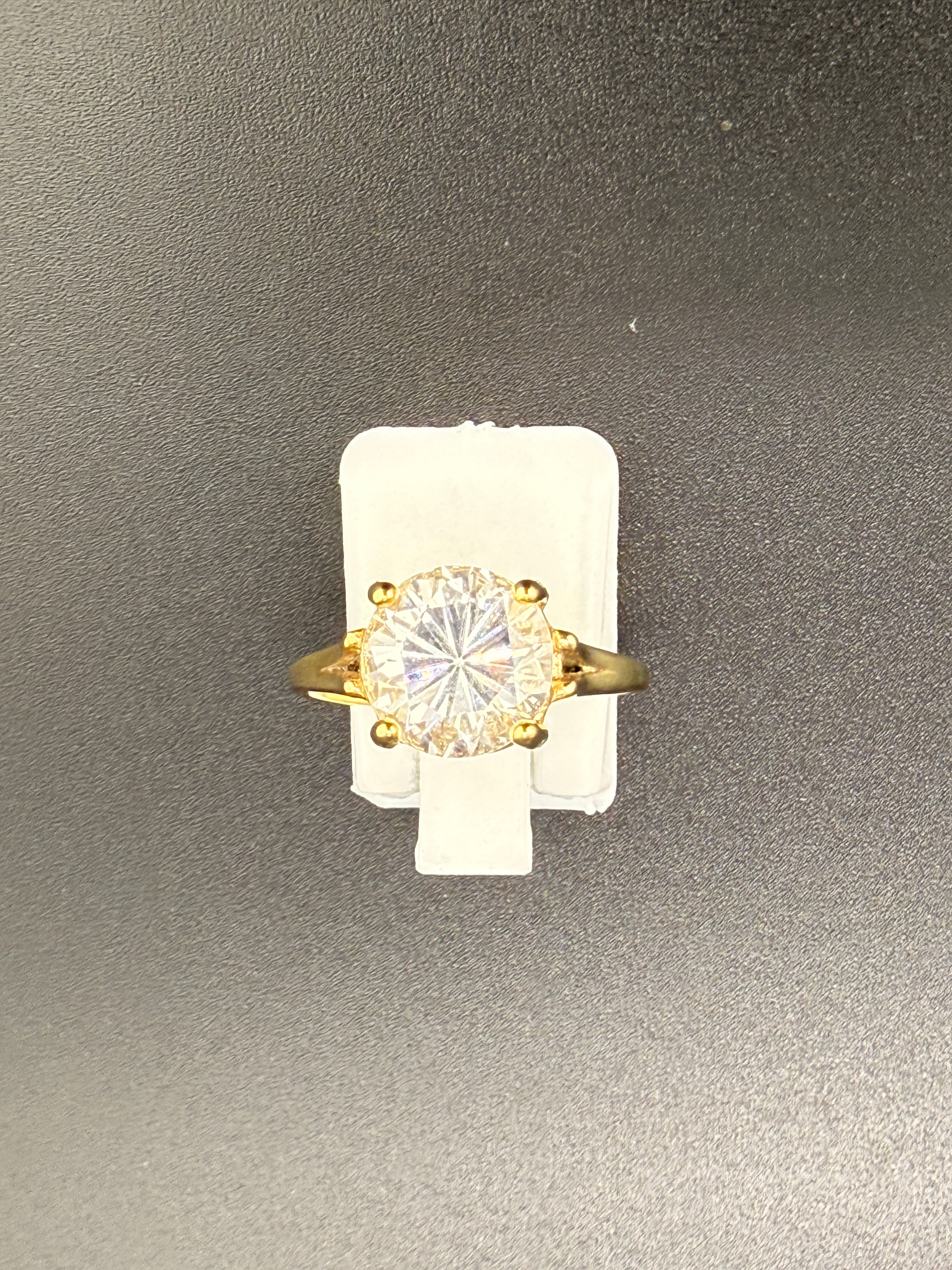 14K Gold Bonded Sterling Silver 2 CT CZ Diamond Solitaire Wedding Ring – Size 7