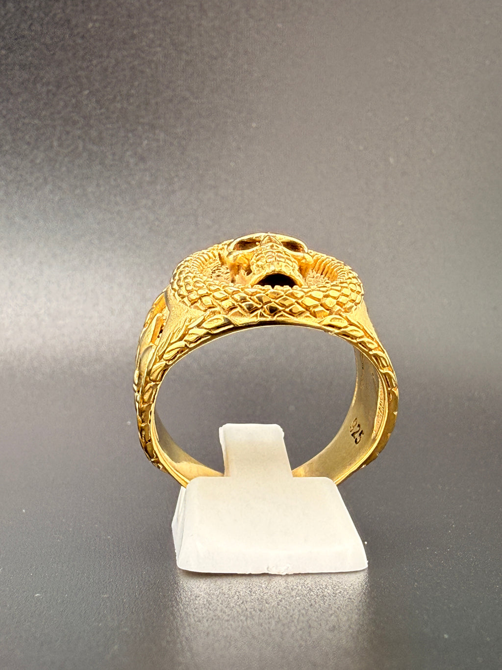 14K Gold Bonded Sterling Silver Skull Ring