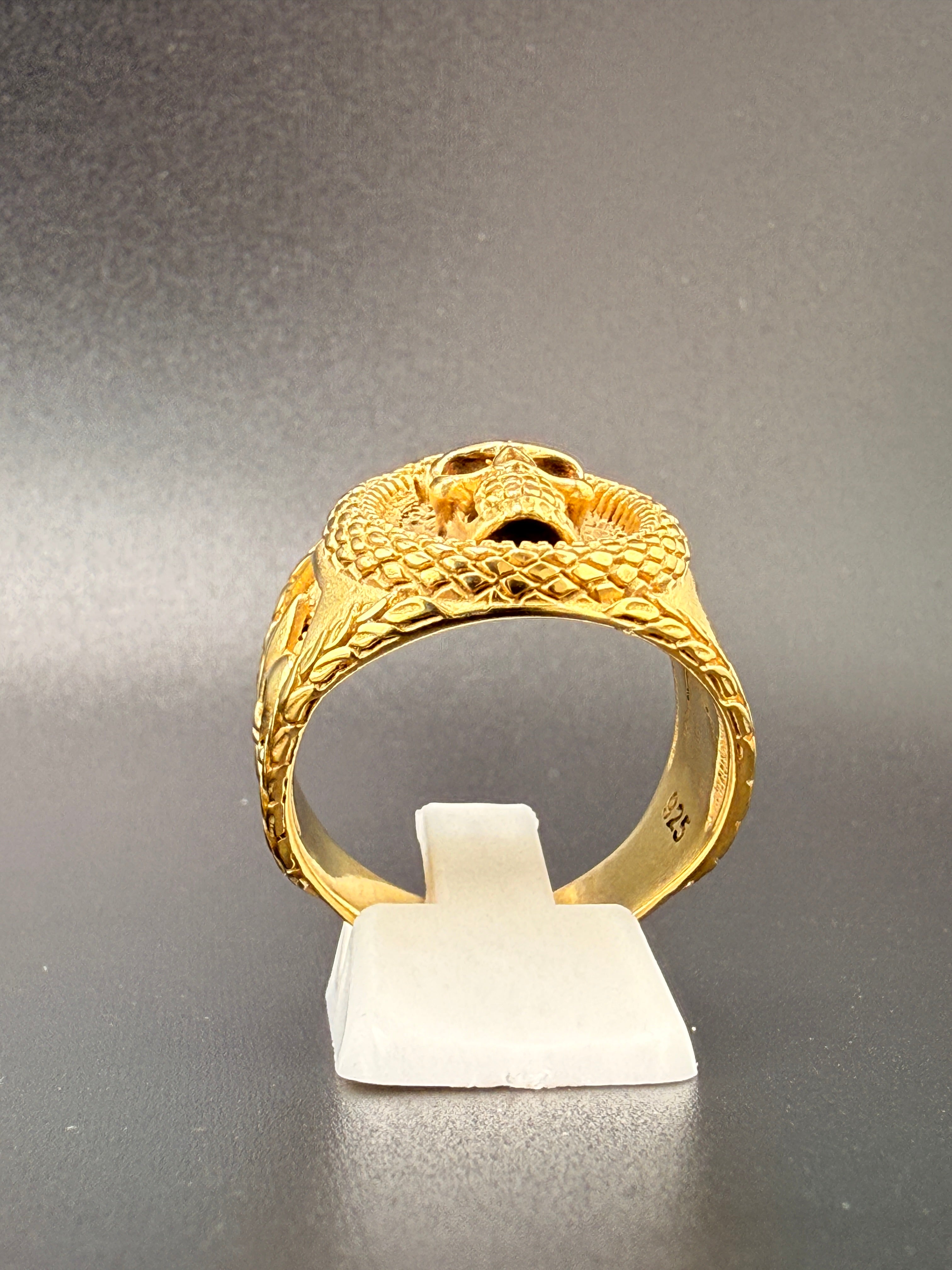 14K Gold Bonded Sterling Silver Skull Ring