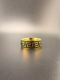 14K Gold Bonded Sterling Silver Versace Style Ring – Size 13, 8.5 Grams