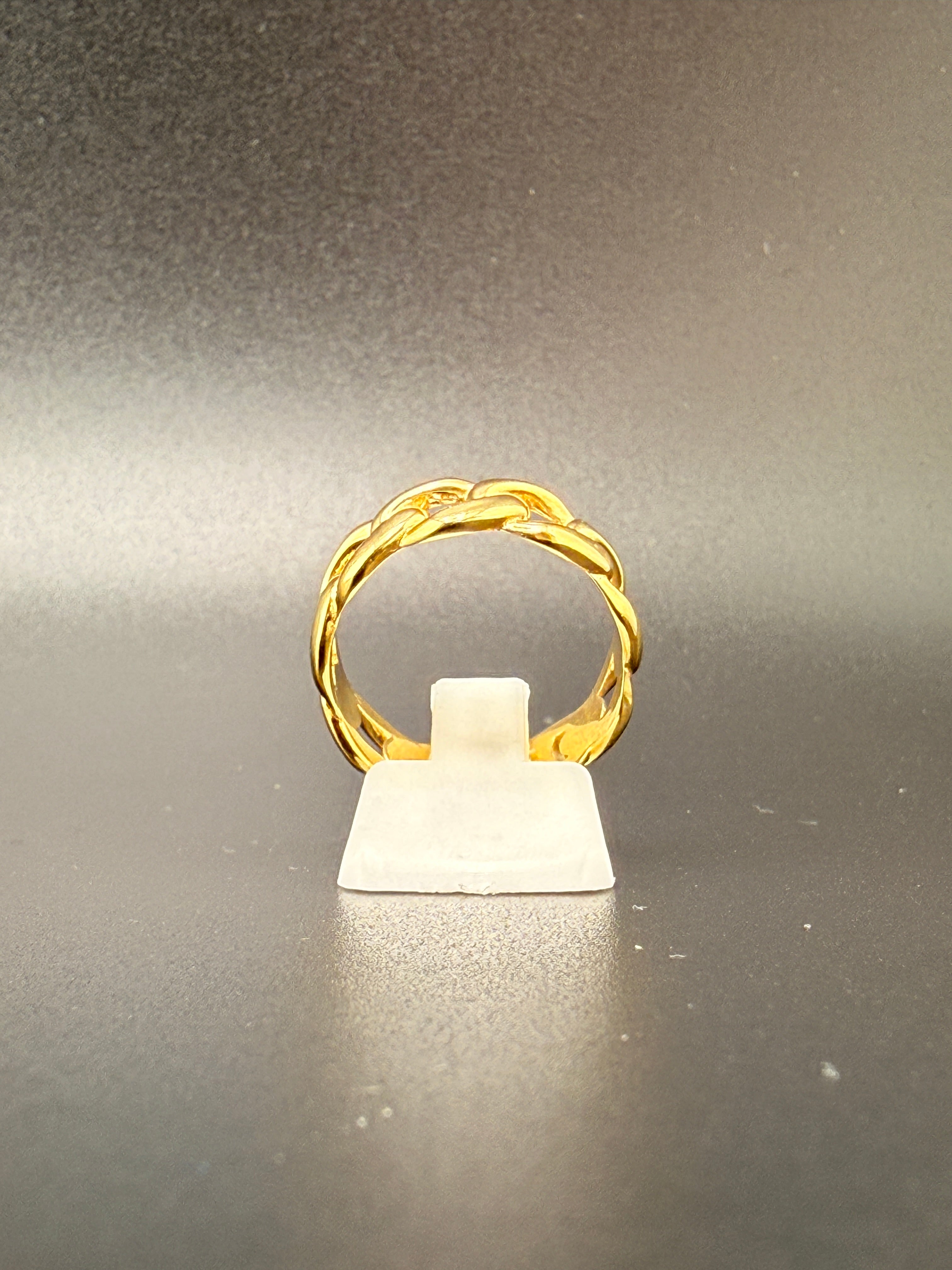 14K Gold Bonded Sterling Silver Cuban Link Ring – 7.6mm, 7.2 Grams