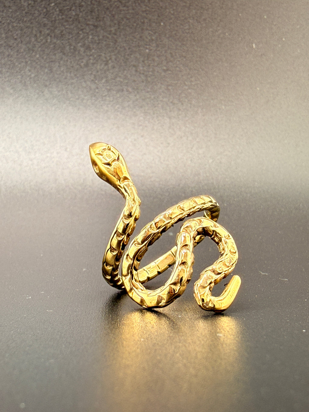 14K Gold Bonded Sterling Silver Snake Ring – 5.2 Grams