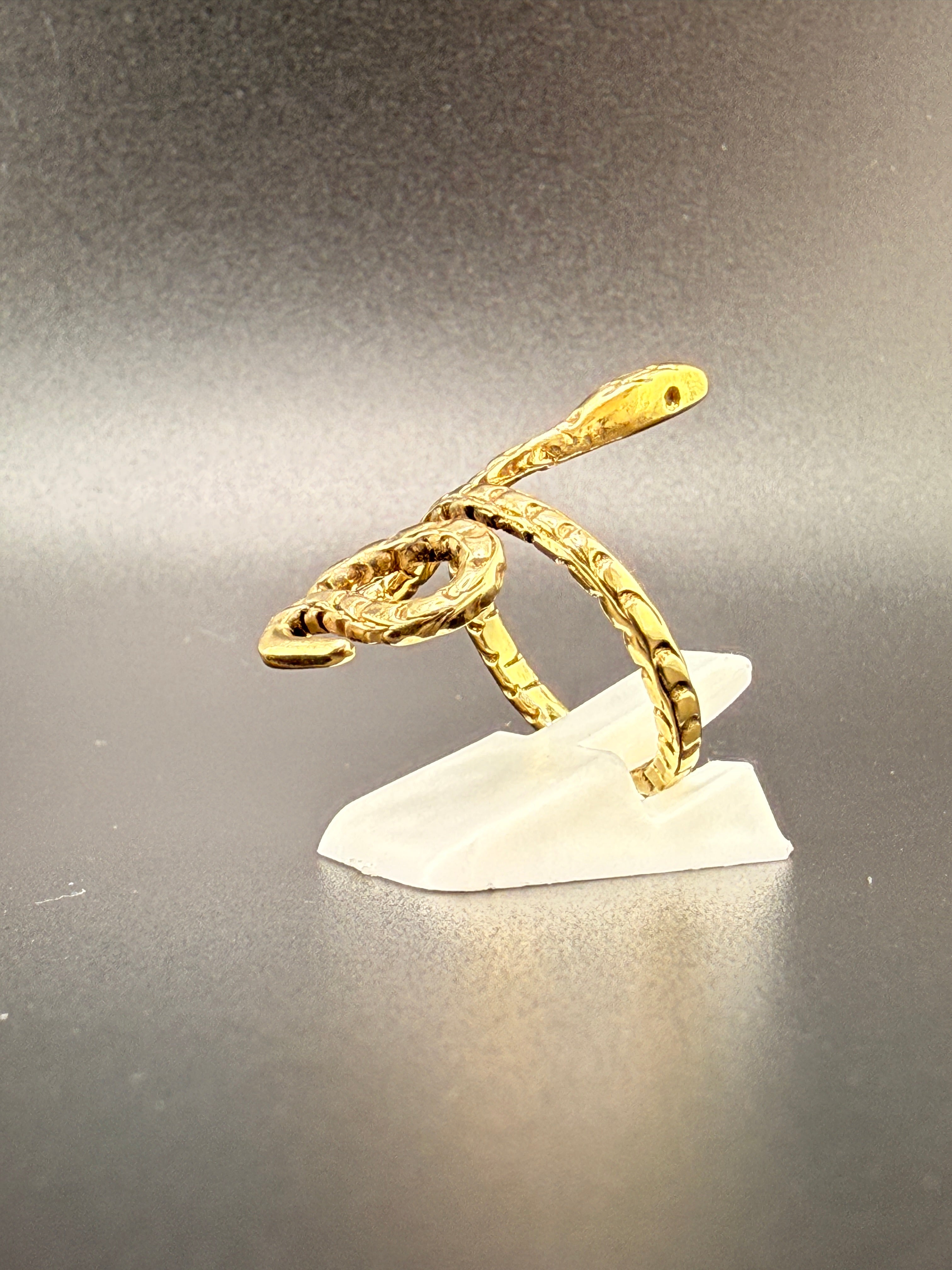 14K Gold Bonded Sterling Silver Snake Ring – 5.2 Grams