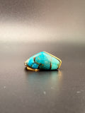14K Gold Bonded Sterling Silver Turquoise Ring – 5.4 Grams