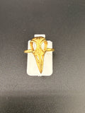 14K Gold Bonded Sterling Silver Crow Skull Ring – 2 Grams