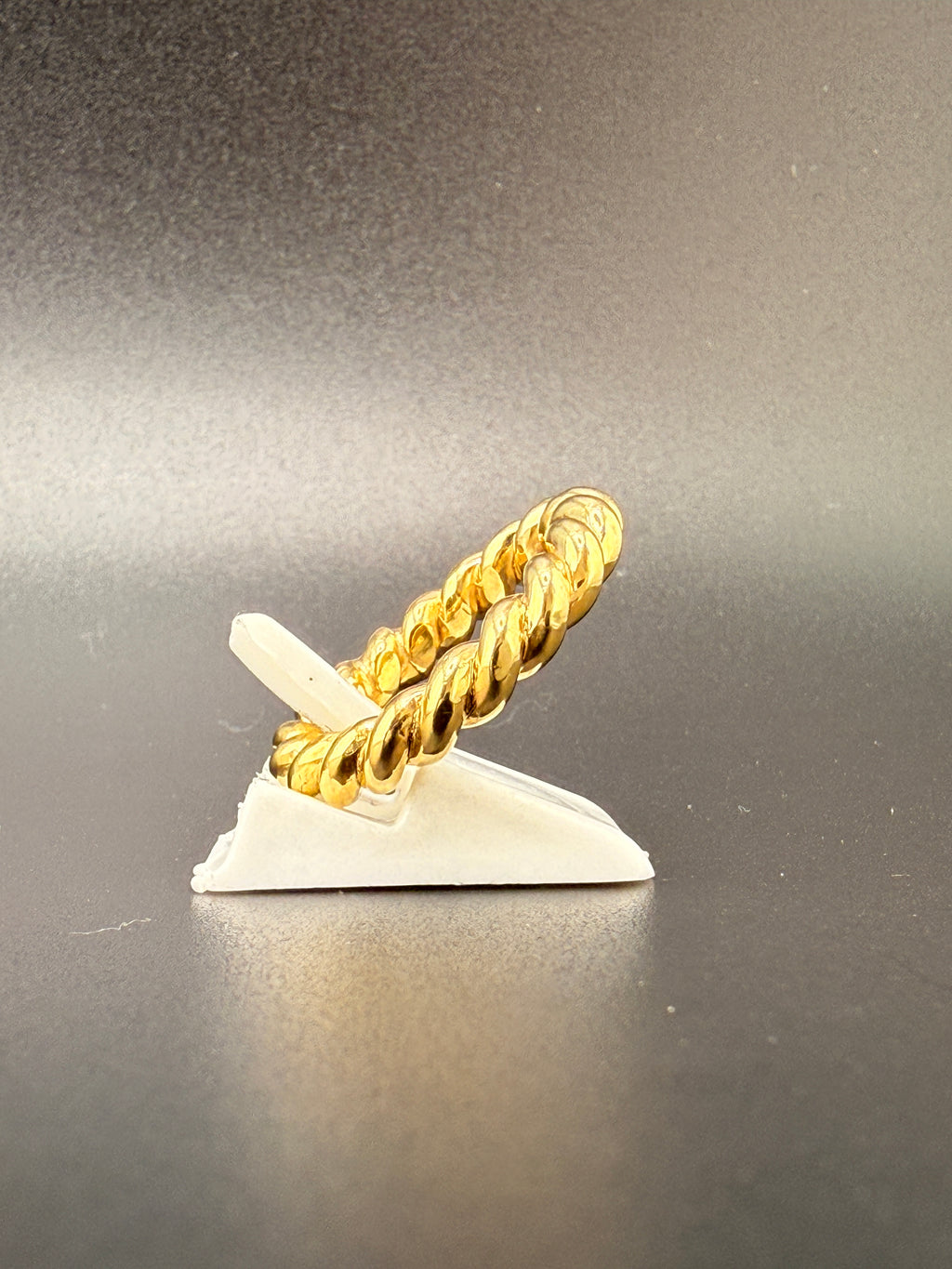 14K Gold Bonded Sterling Silver Textured Twist Rope Ring – 6.5 Grams