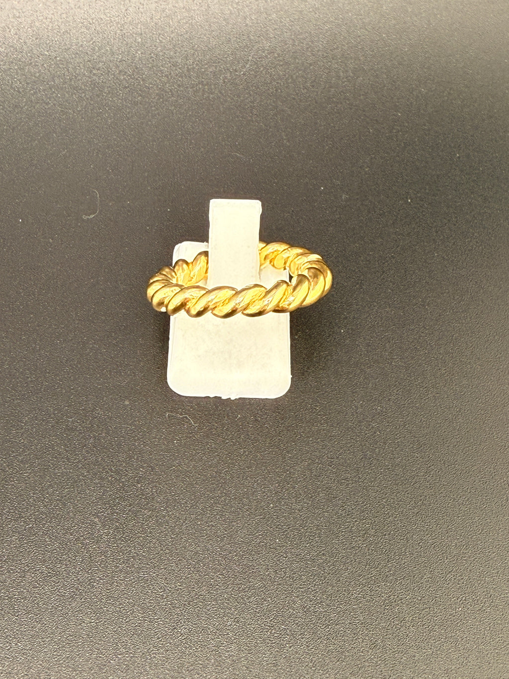 14K Gold Bonded Sterling Silver Textured Twist Rope Ring – 6.5 Grams