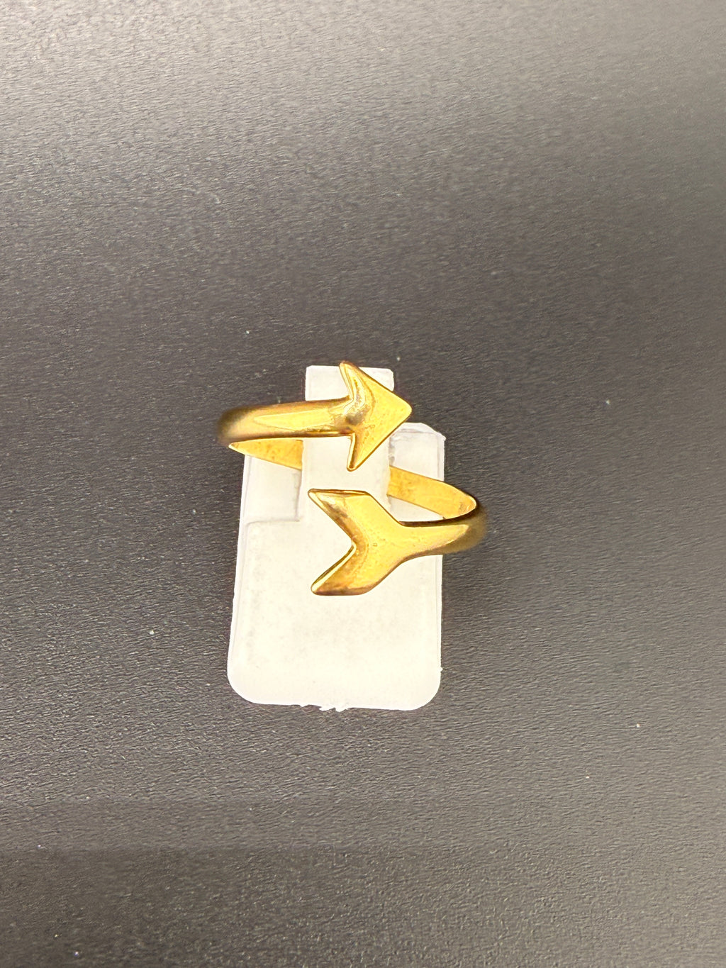 14K Gold Bonded Sterling Silver Arrow Ring – Adjustable Size, 2.11 Grams