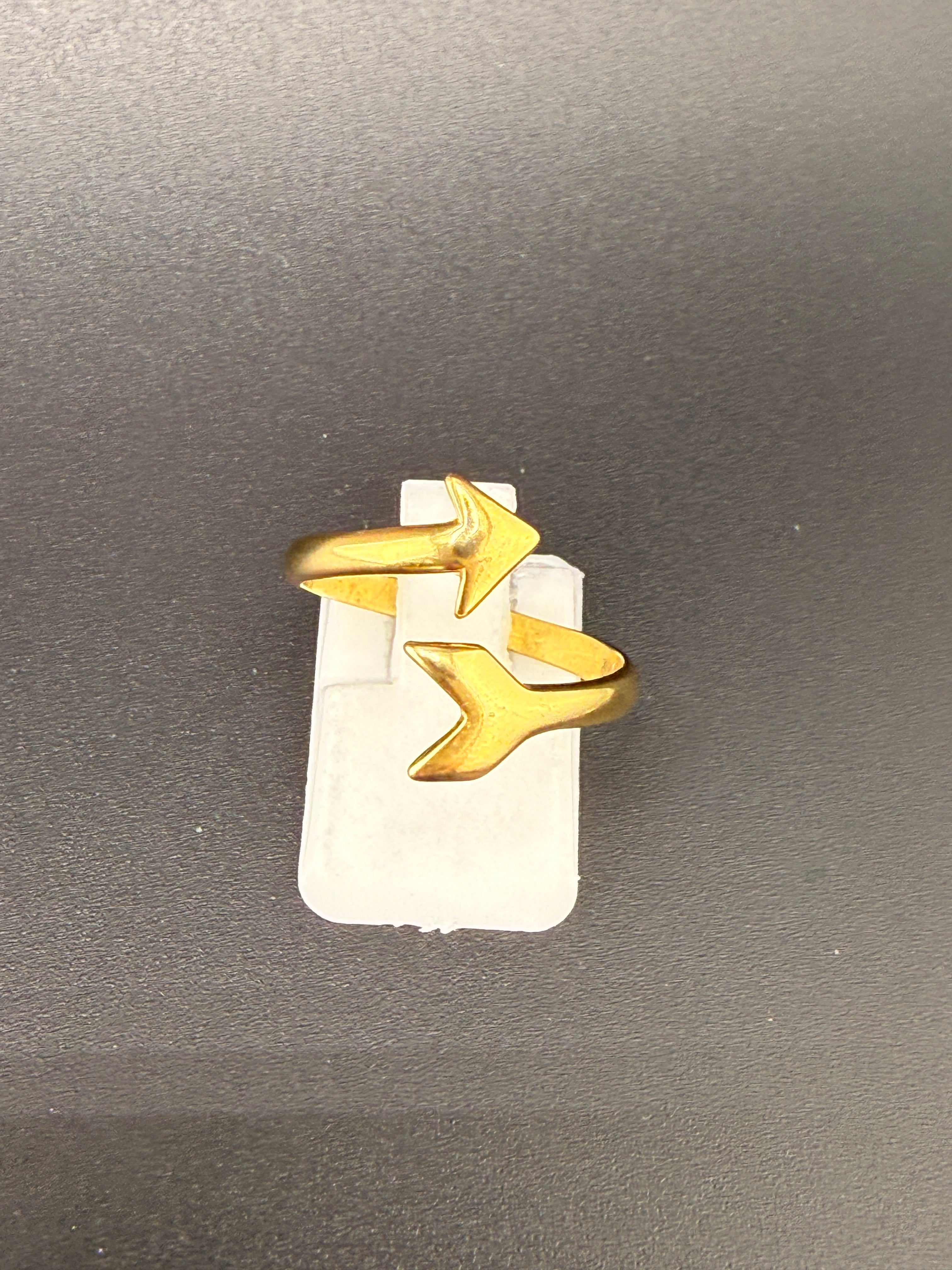 14K Gold Bonded Sterling Silver Arrow Ring – Adjustable Size, 2.11 Grams