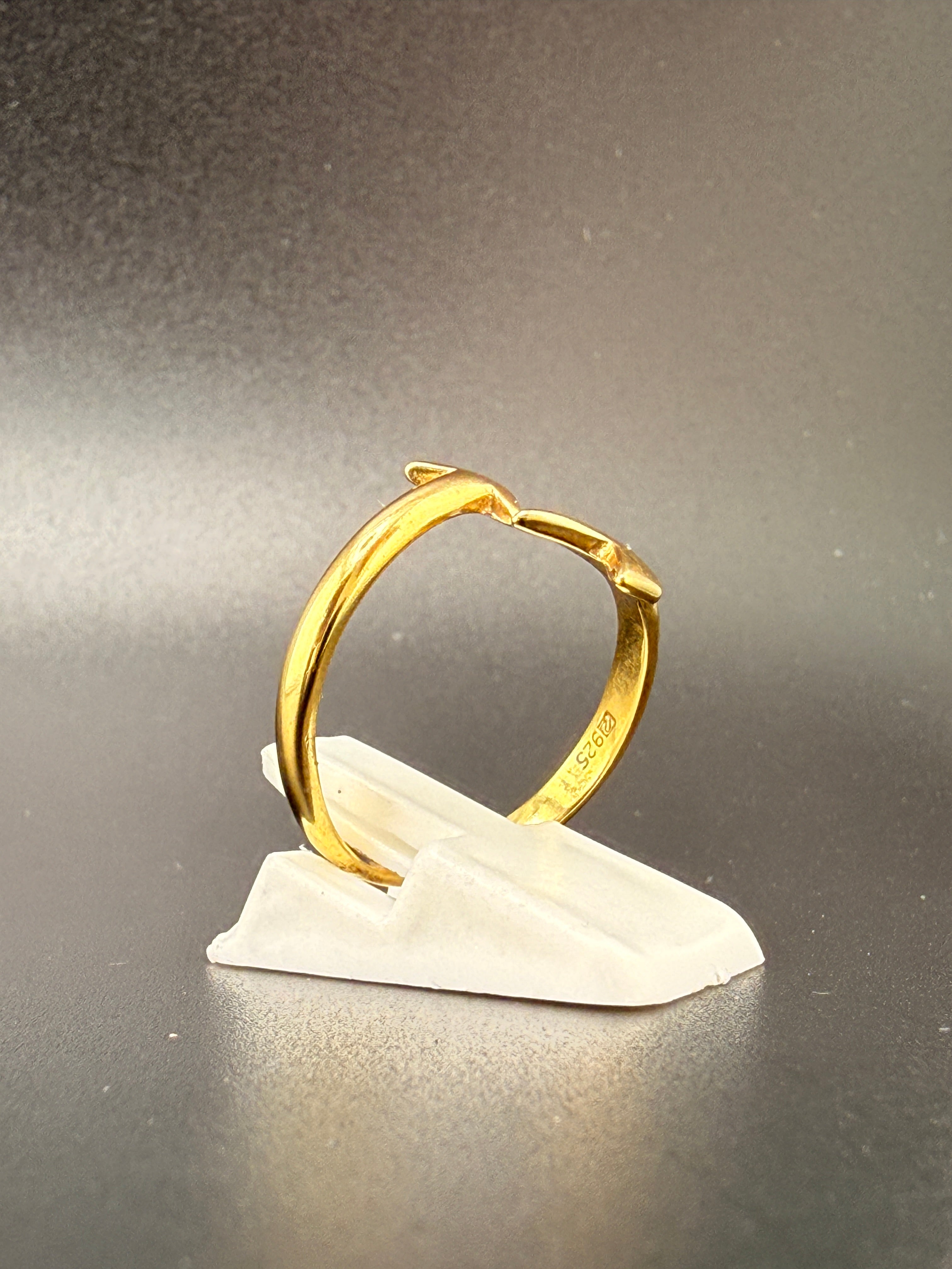 14K Gold Bonded Sterling Silver Arrow Ring – Adjustable Size, 2.11 Grams