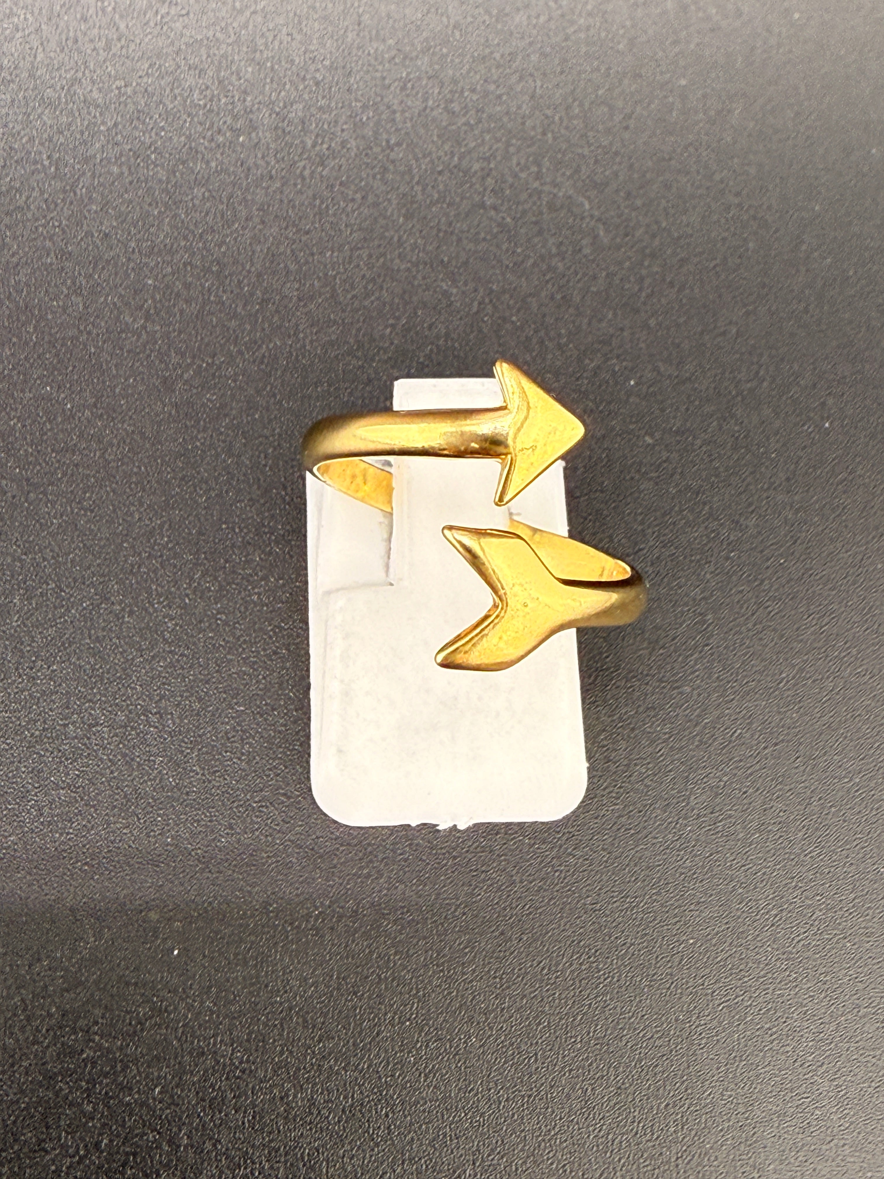 14K Gold Bonded Sterling Silver Arrow Ring – Adjustable Size, 2.11 Grams