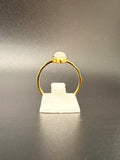 14K Gold Bonded Sterling Silver Opal Teardrop Ring