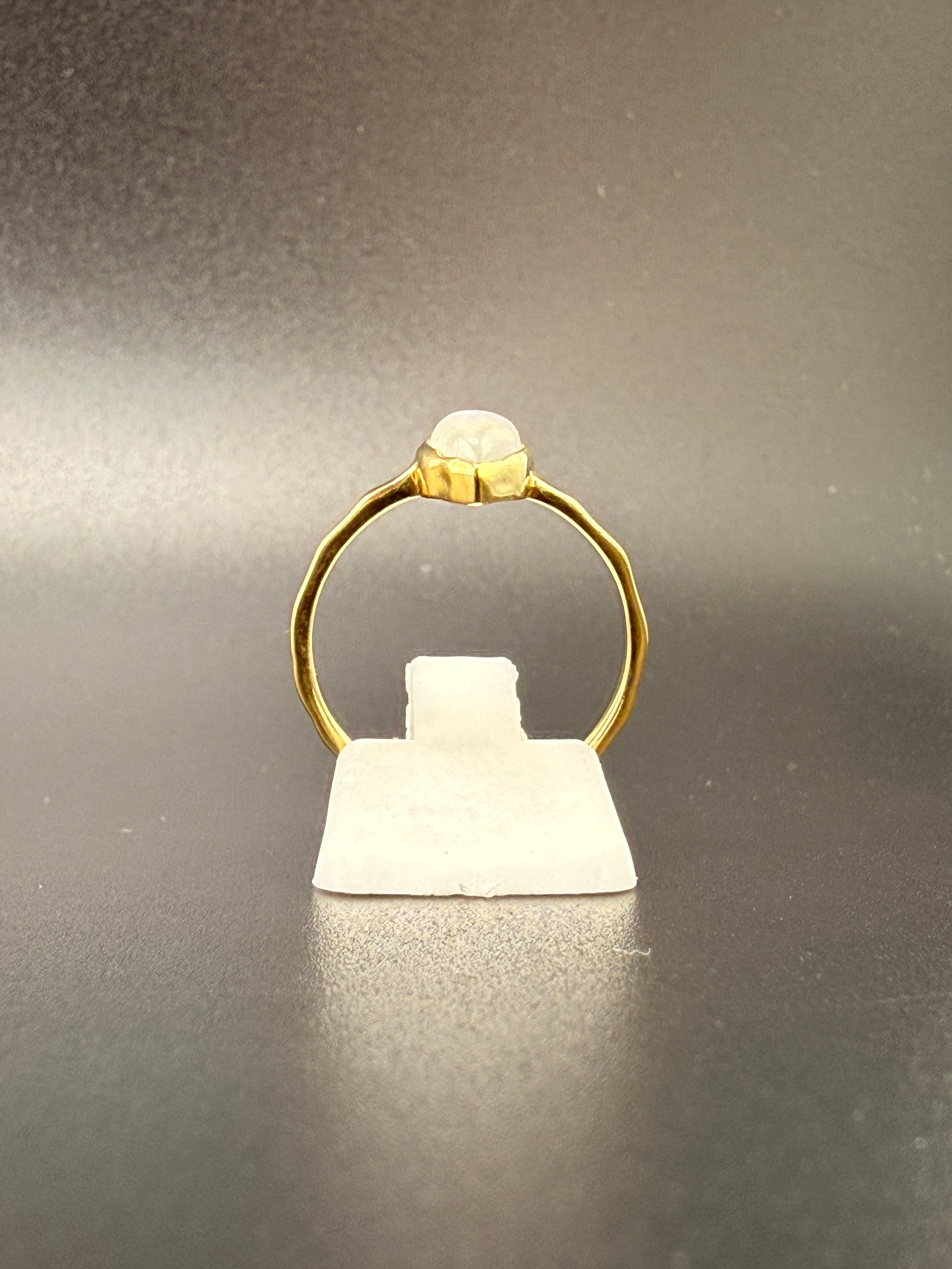 14K Gold Bonded Sterling Silver Opal Teardrop Ring