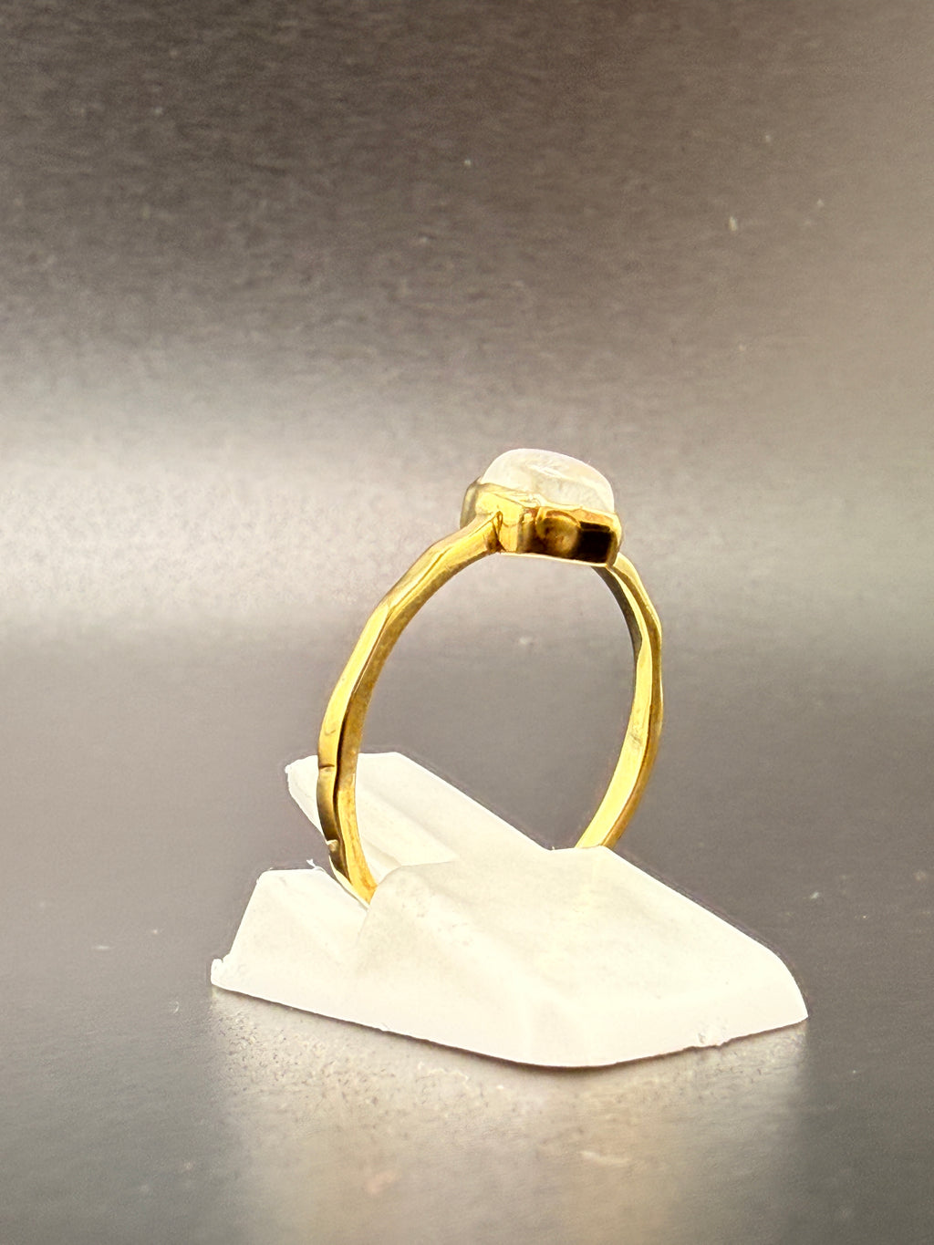 14K Gold Bonded Sterling Silver Opal Teardrop Ring