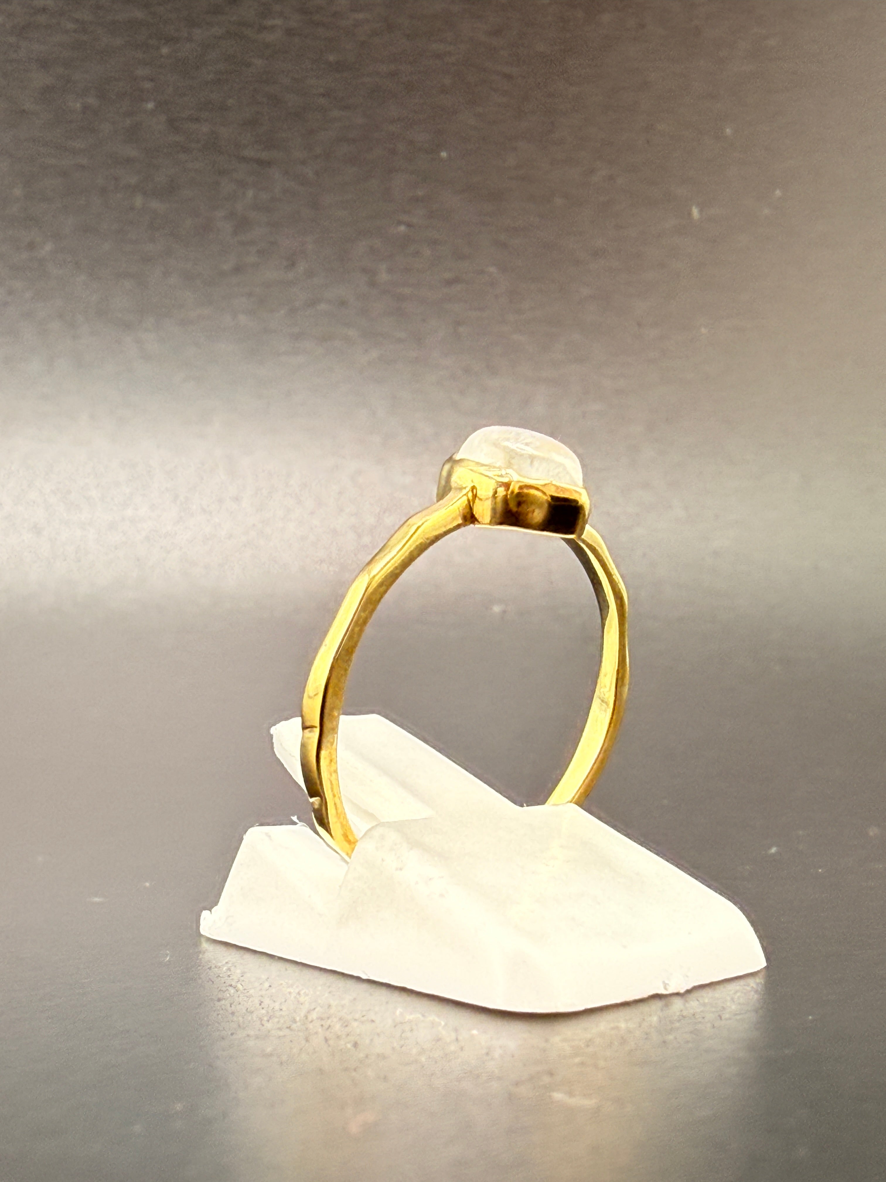 14K Gold Bonded Sterling Silver Opal Teardrop Ring