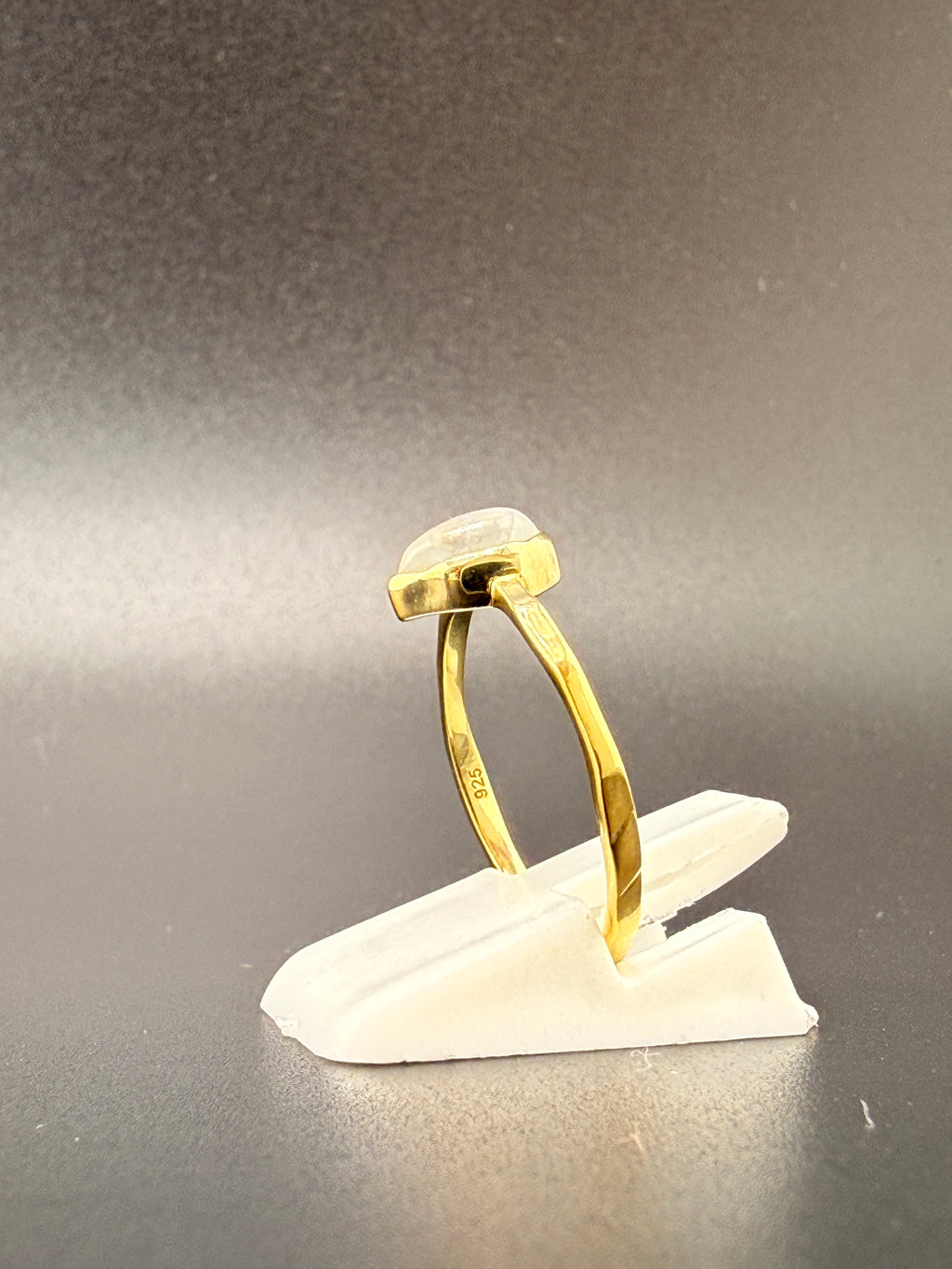 14K Gold Bonded Sterling Silver Opal Teardrop Ring