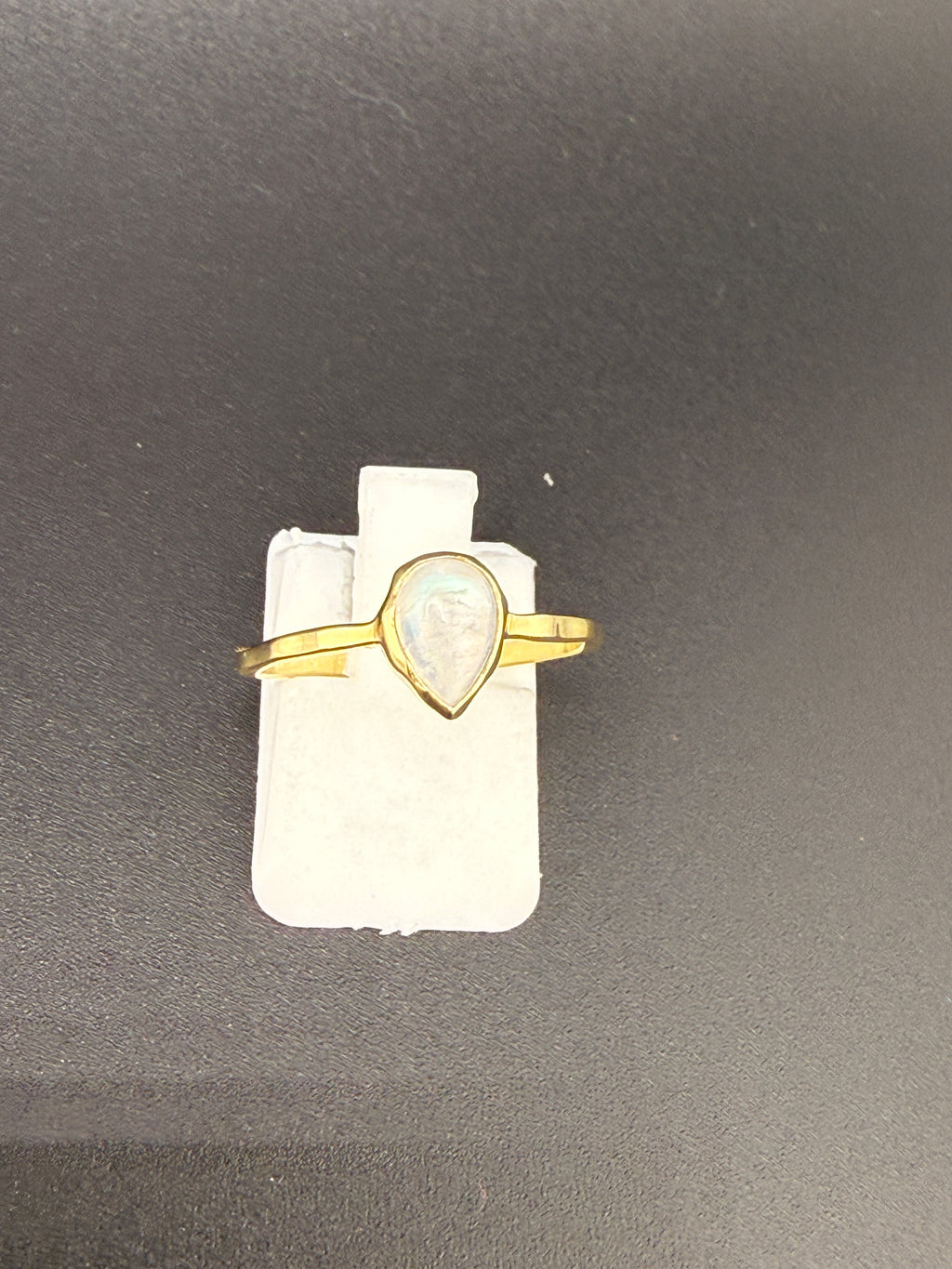 14K Gold Bonded Sterling Silver Opal Teardrop Ring